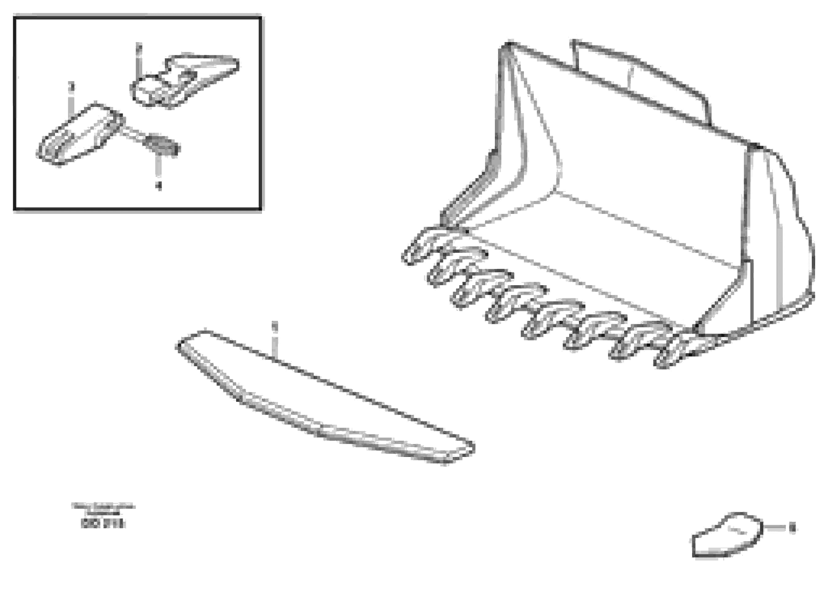 Схема запчастей Volvo L70C - 21534 Bucket, truncated vec lip with teeth ATTACHMENTS ATTACHMENTS WHEEL LOADERS GEN. - C