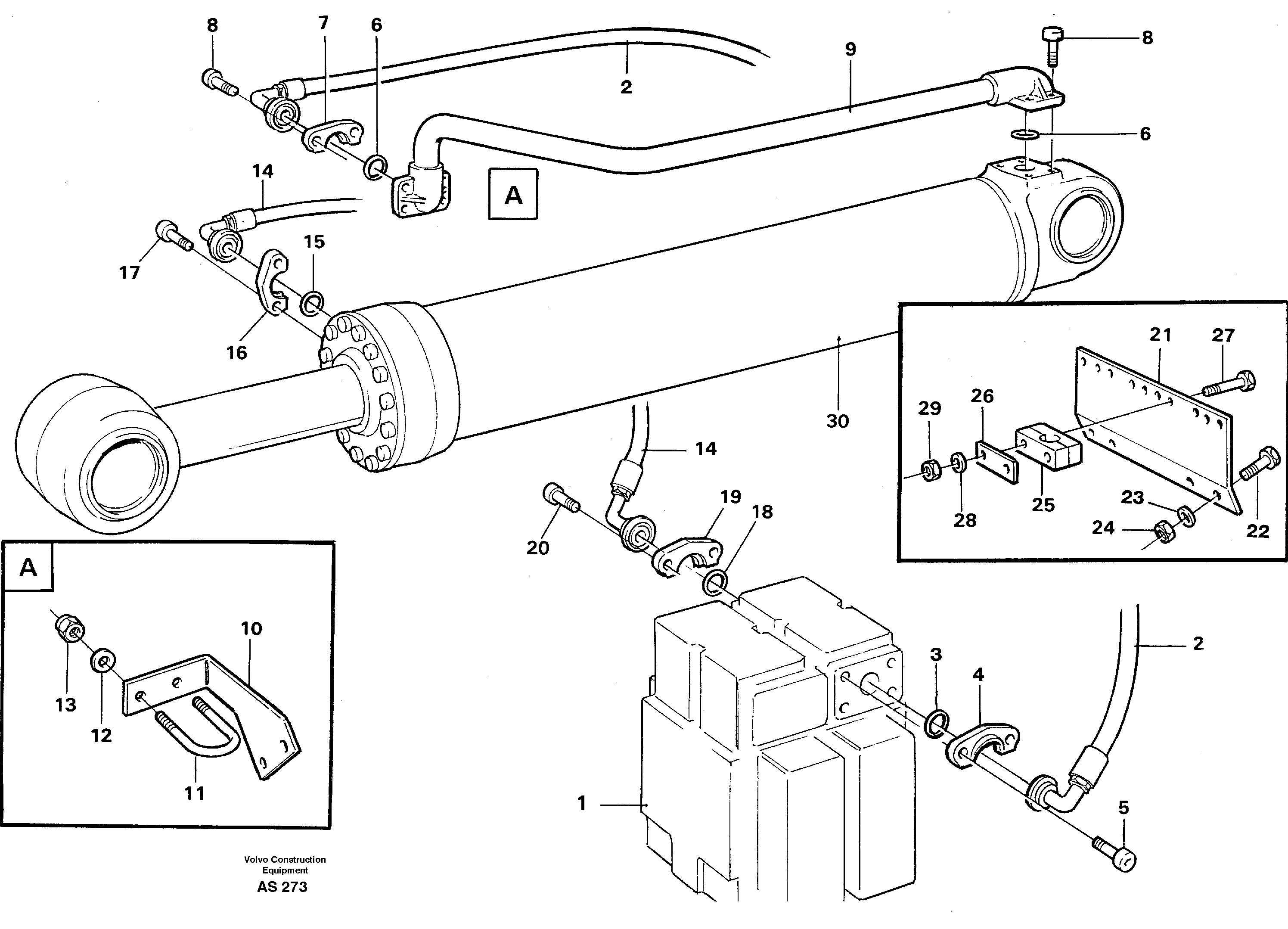 Схема запчастей Volvo L70C - 54499 Hydraulic system: Tilt L70C SER NO 13116-, SER NO BRAZIL 70007-