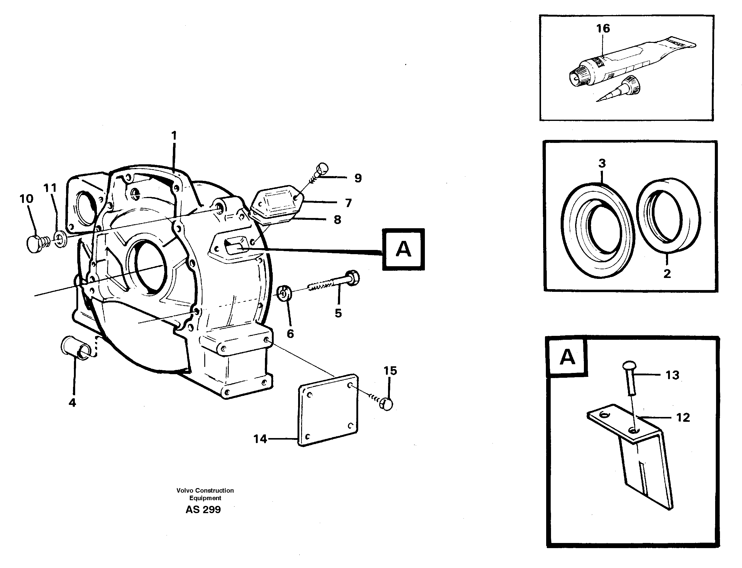 Схема запчастей Volvo L70C - 39118 Картер маховика L70C SER NO 13116-, SER NO BRAZIL 70007-