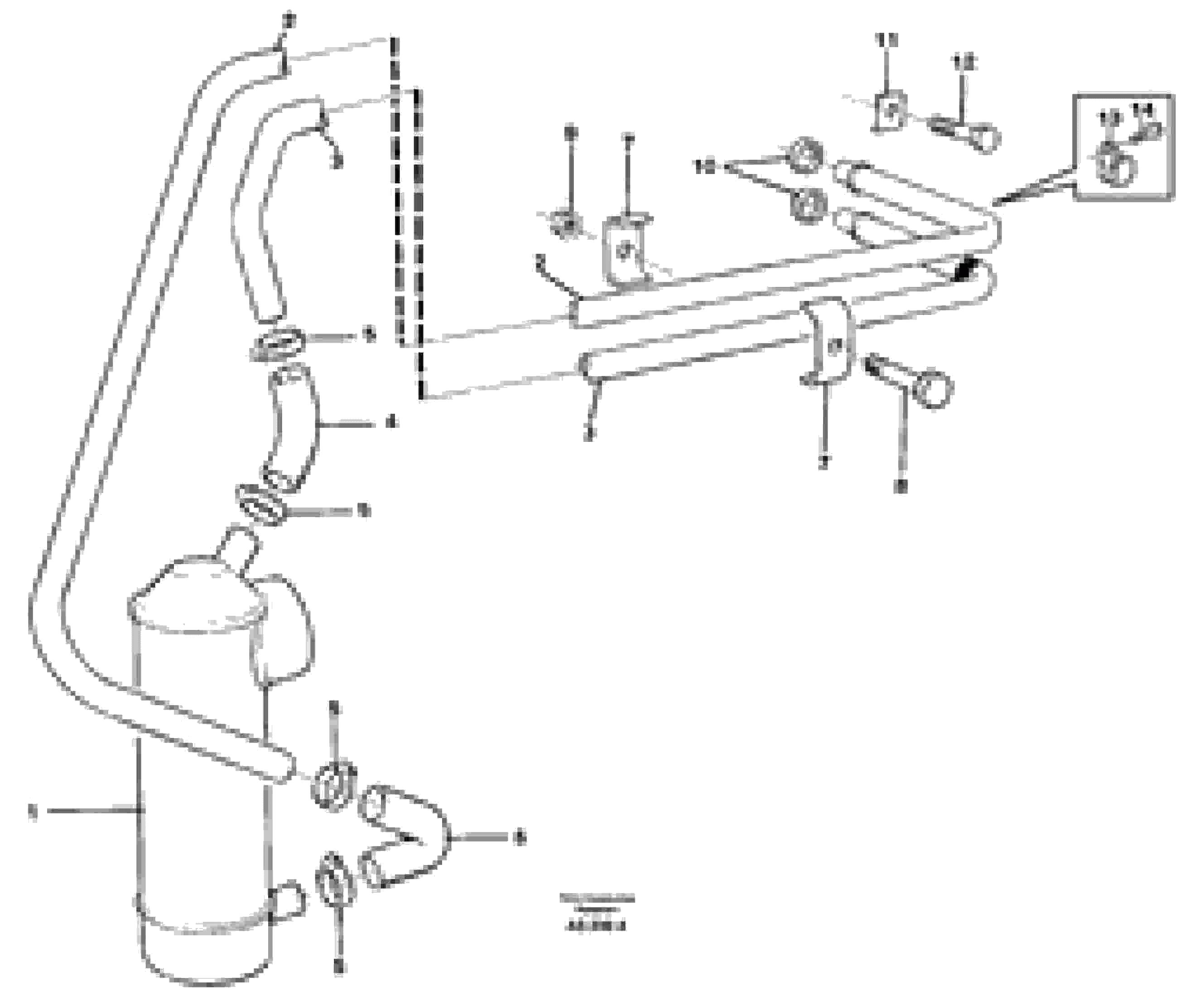 Схема запчастей Volvo L70C - 90605 Oil cooler with hoses L70C SER NO 13116-, SER NO BRAZIL 70007-