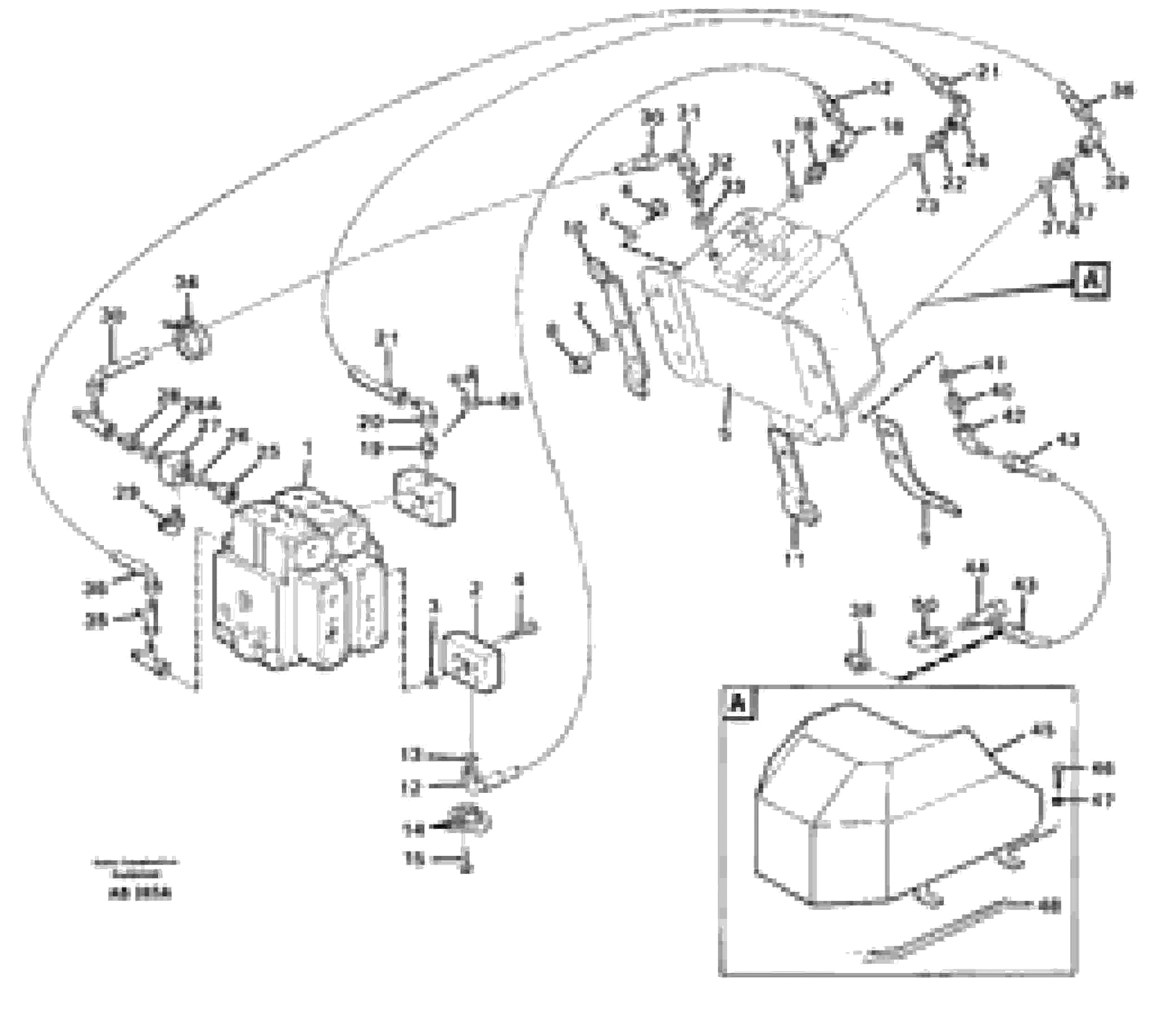 Схема запчастей Volvo L70C - 21377 Hydraulic system, feed- and return lines, 5:th and 6:th funcion L70C SER NO 13116-, SER NO BRAZIL 70007-