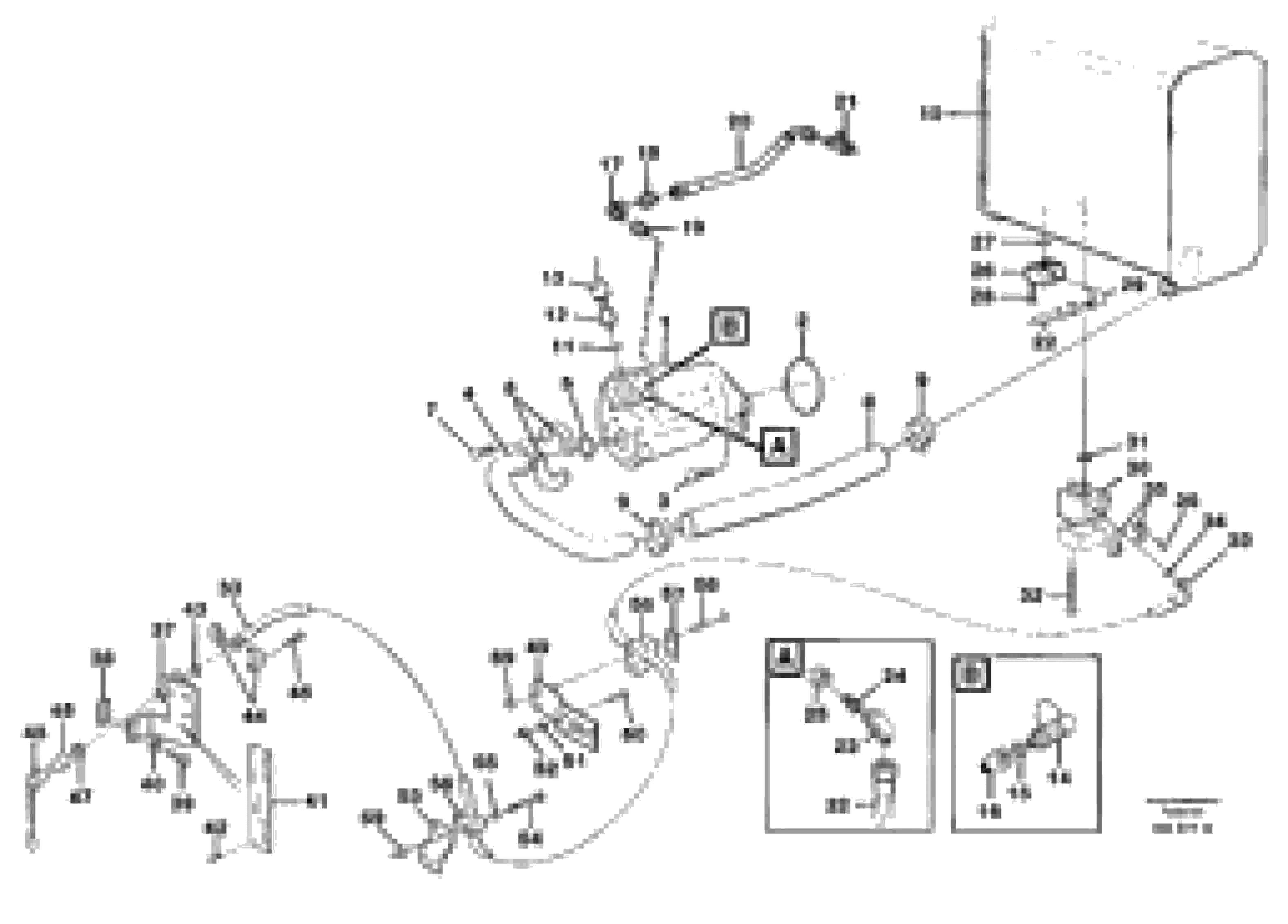 Схема запчастей Volvo L70C - 54500 Suction line and: return lines Heavy Duty L70C SER NO 13116-, SER NO BRAZIL 70007-