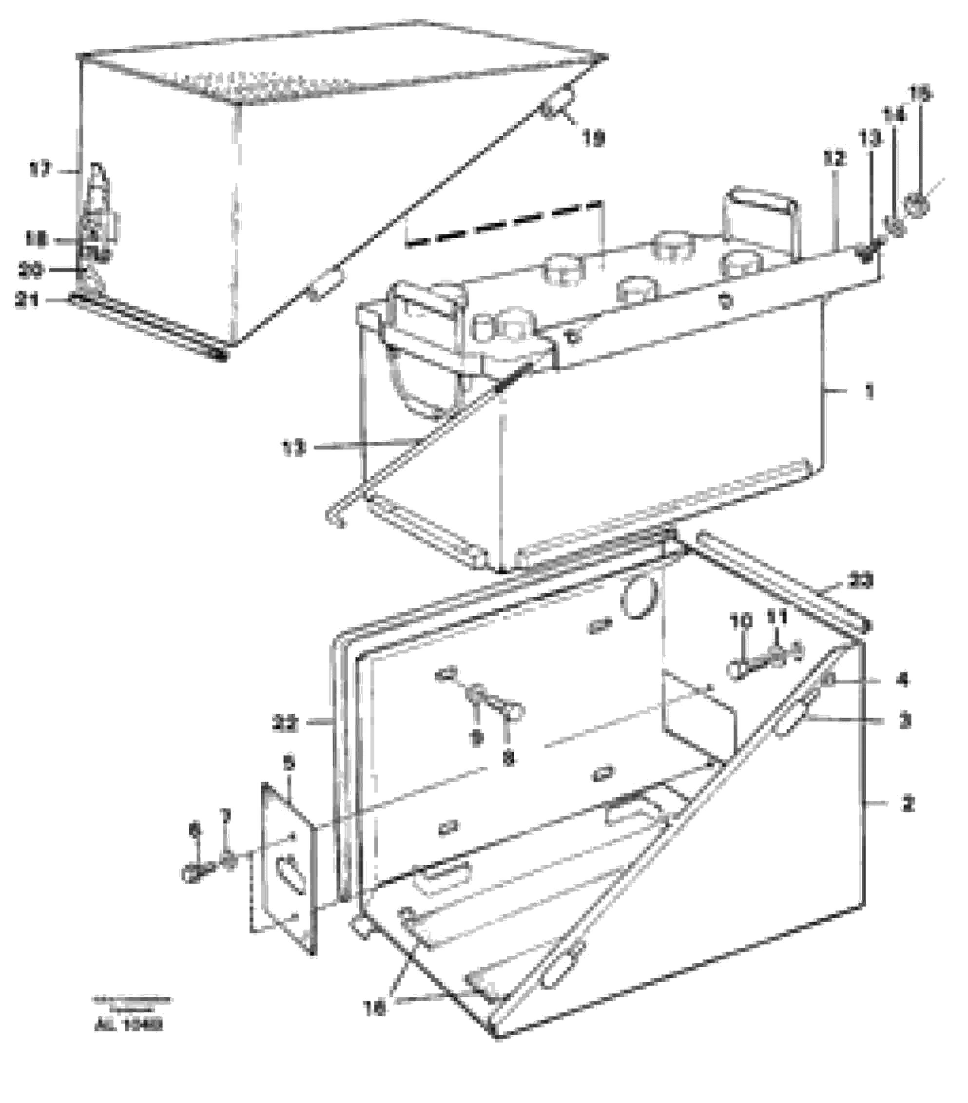 Схема запчастей Volvo L70C - 65237 Battery box, assembly L70B/L70C VOLVO BM VOLVO BM L70B/L70C SER NO - 13115