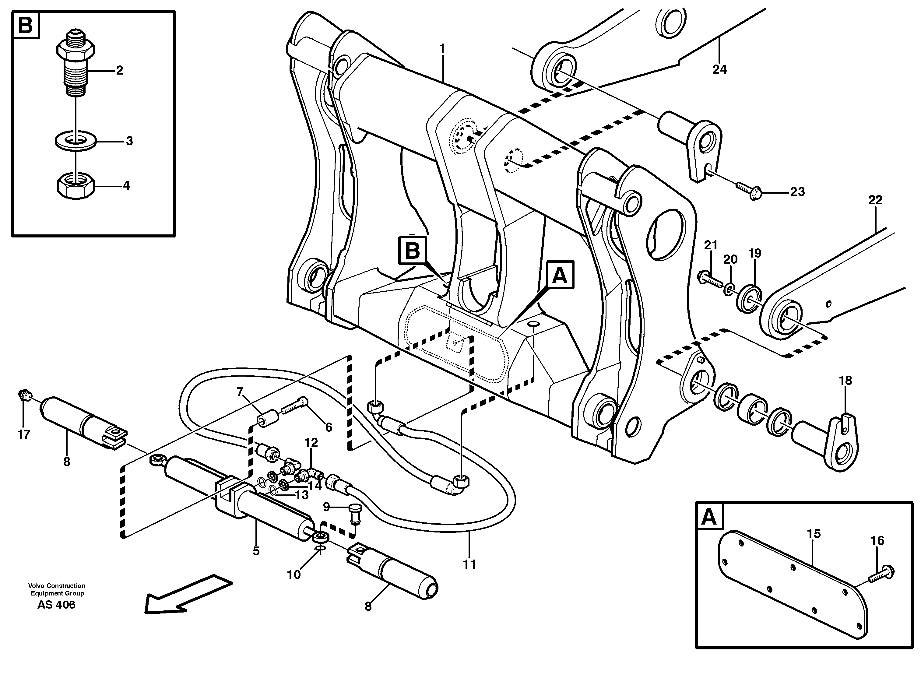 Схема запчастей Volvo L70C - 102031 Attachment bracket L70C SER NO 13116-, SER NO BRAZIL 70007-