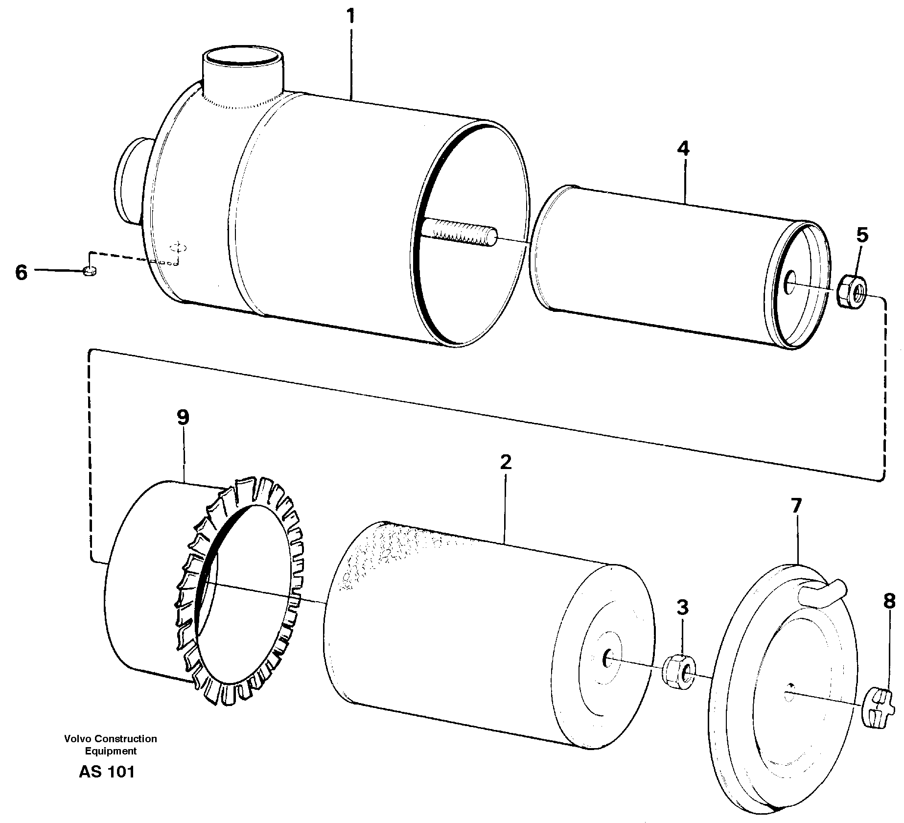 Схема запчастей Volvo L70C - 16725 Фильтр воздушный L70C SER NO 13116-, SER NO BRAZIL 70007-