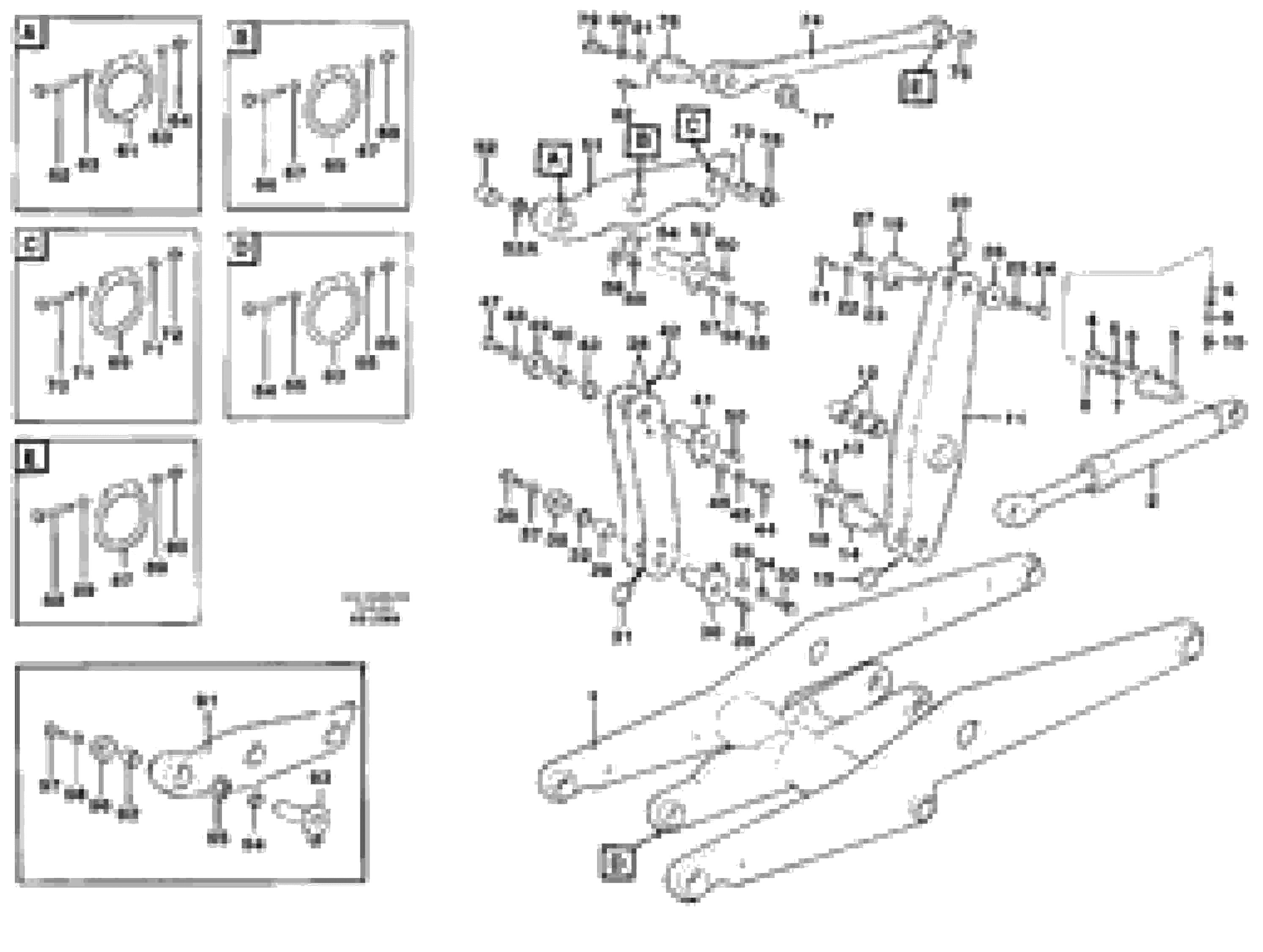 Схема запчастей Volvo L70C - 31090 Links with fitting parts L70C SER NO 13116-, SER NO BRAZIL 70007-