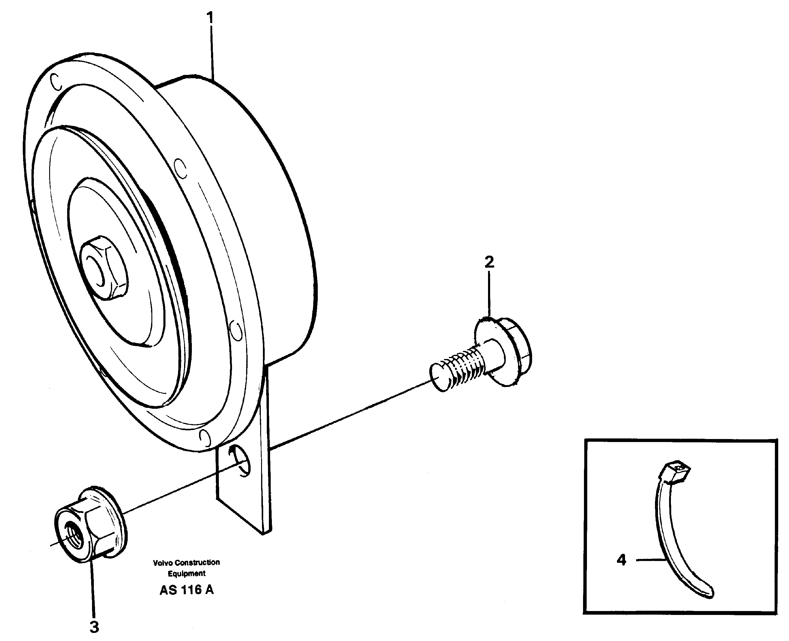 Схема запчастей Volvo L70C - 27191 Compressor horn L70C SER NO 13116-, SER NO BRAZIL 70007-