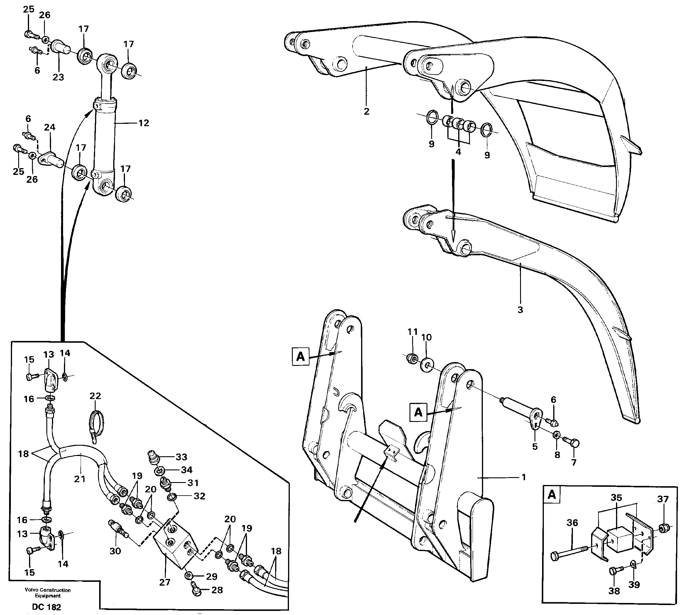 Схема запчастей Volvo L90C - 32628 Combi fork ATTACHMENTS ATTACHMENTS WHEEL LOADERS GEN. - C