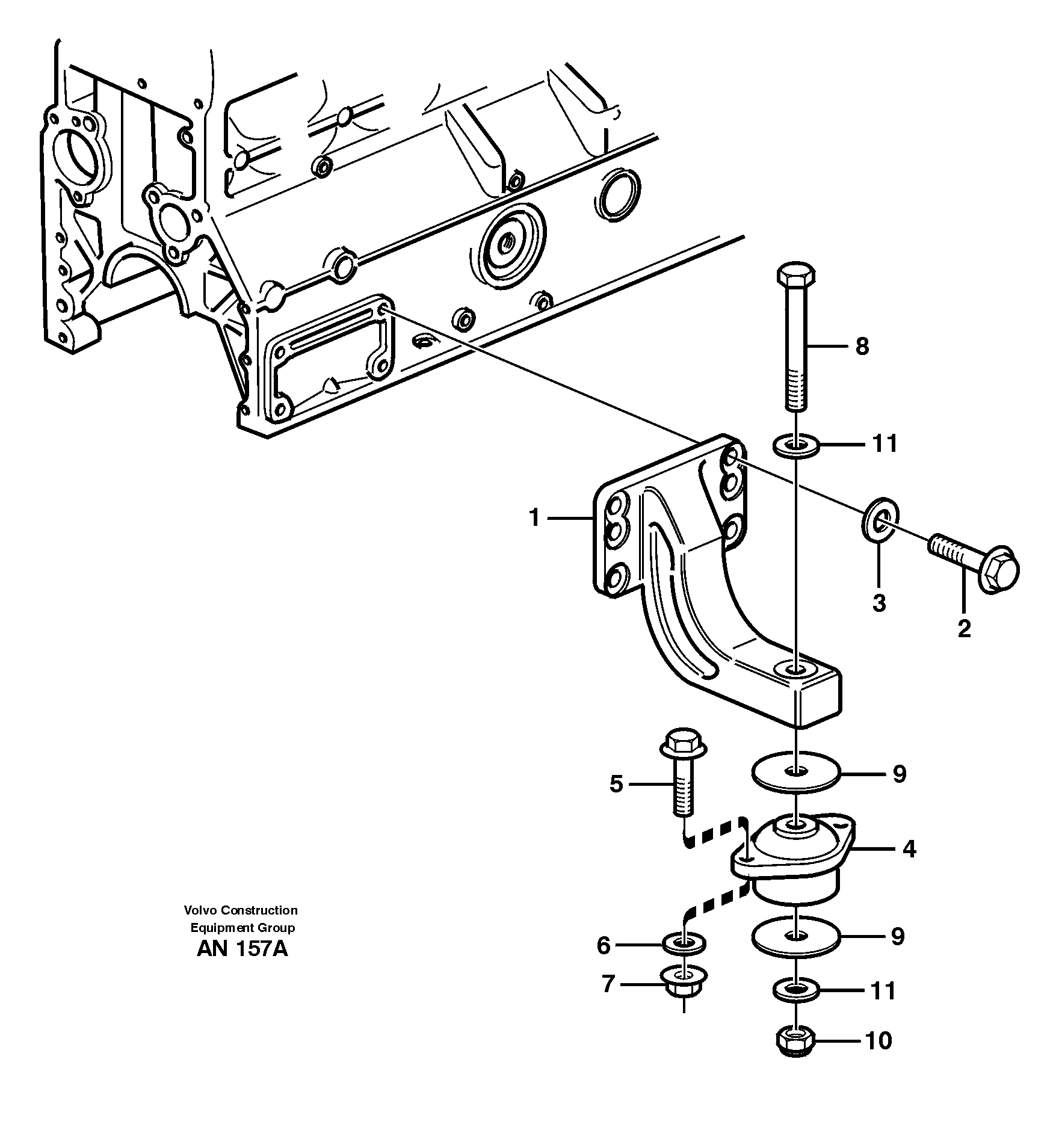 Схема запчастей Volvo L90C - 22143 Установка двигателя L90C VOLVO BM VOLVO BM L90C SER NO - 14304