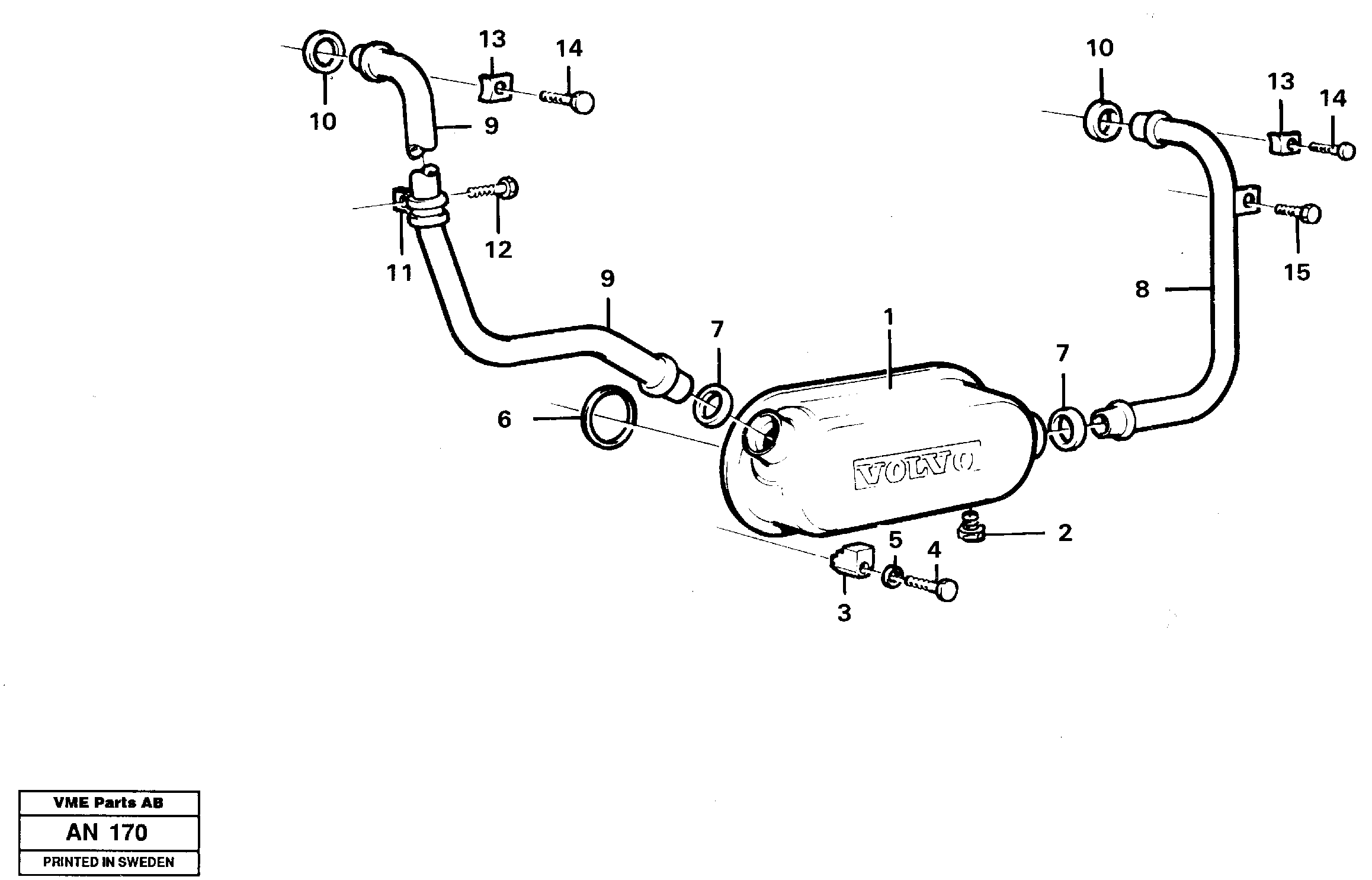 Схема запчастей Volvo L90C - 22145 Масляный радиатор L90C VOLVO BM VOLVO BM L90C SER NO - 14304