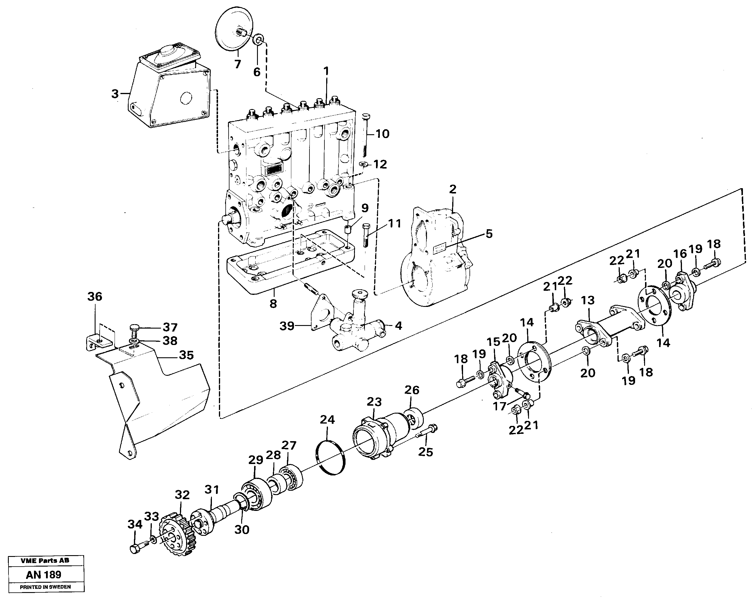 Схема запчастей Volvo L90C - 86825 Injection pump with drive L90C VOLVO BM VOLVO BM L90C SER NO - 14304