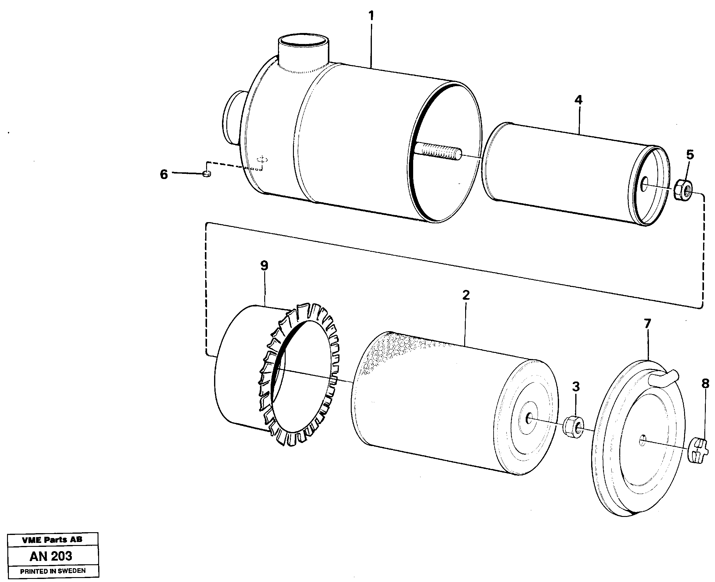 Схема запчастей Volvo L90C - 22149 Фильтр воздушный L90C VOLVO BM VOLVO BM L90C SER NO - 14304