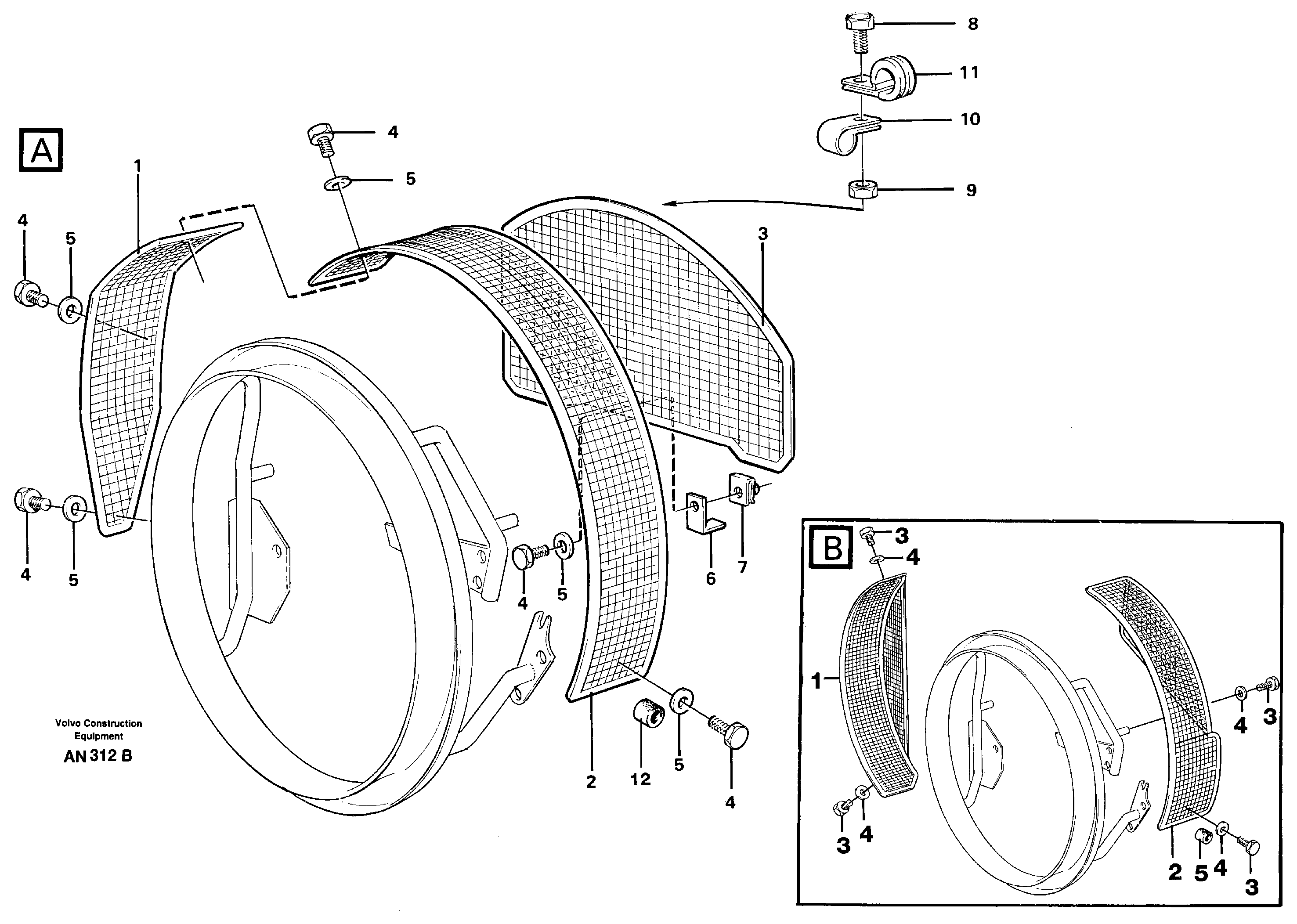 Схема запчастей Volvo L90C - 45834 Fan shroud L90C VOLVO BM VOLVO BM L90C SER NO - 14304