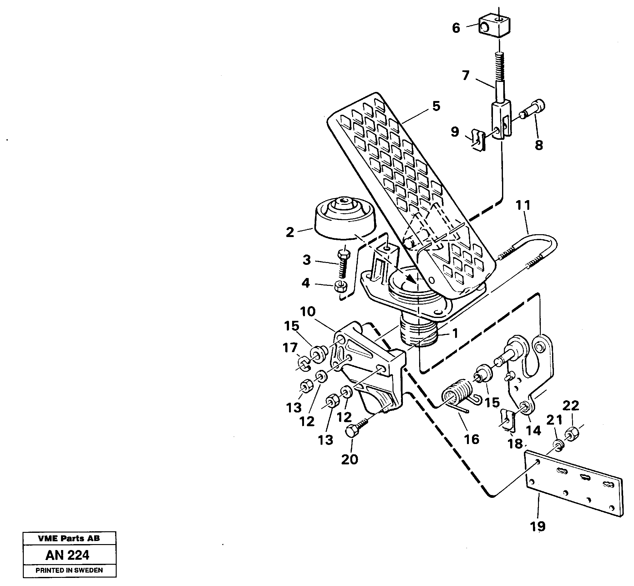 Схема запчастей Volvo L90C - 89042 Accelerator pedal L90C VOLVO BM VOLVO BM L90C SER NO - 14304