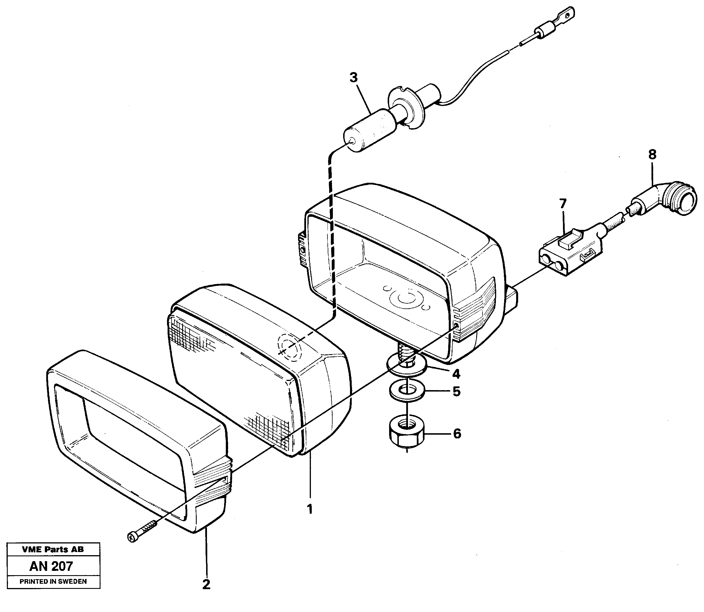 Схема запчастей Volvo L90C - 11877 Work lights, front L90C VOLVO BM VOLVO BM L90C SER NO - 14304