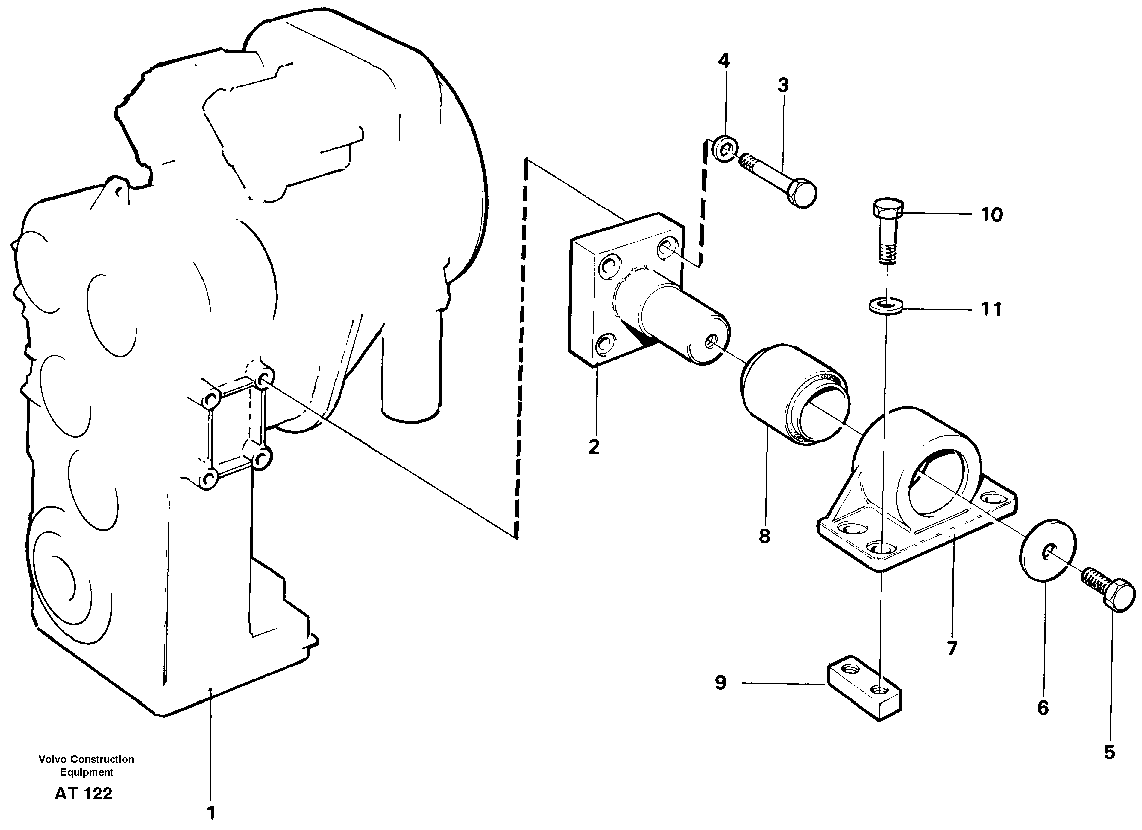 Схема запчастей Volvo L90C - 92537 Gear box housing with fitting parts L90C