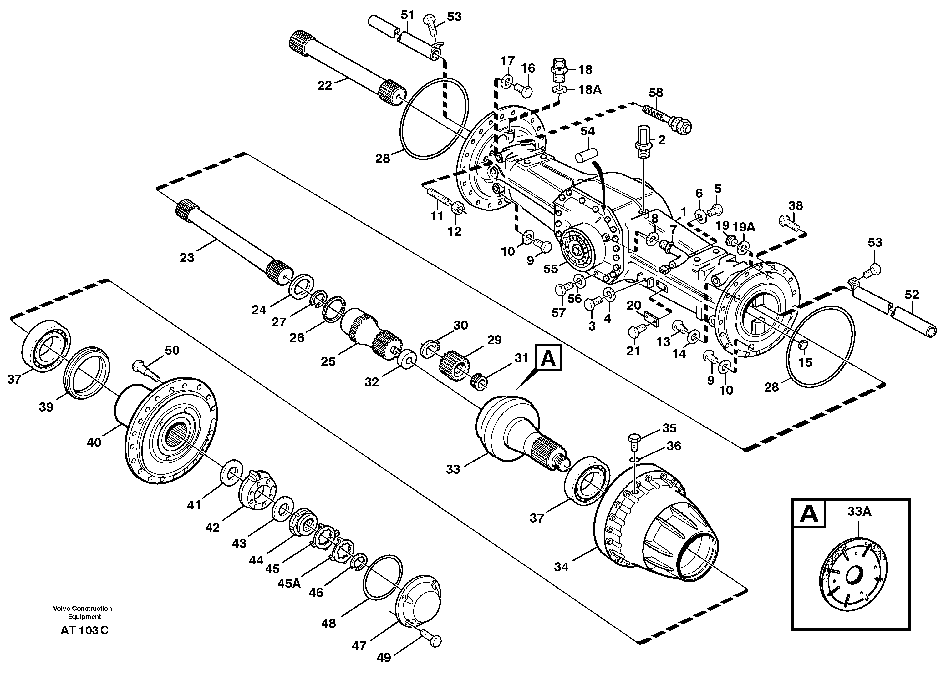 Схема запчастей Volvo L90C - 92916 Planet shaft, rear L90C