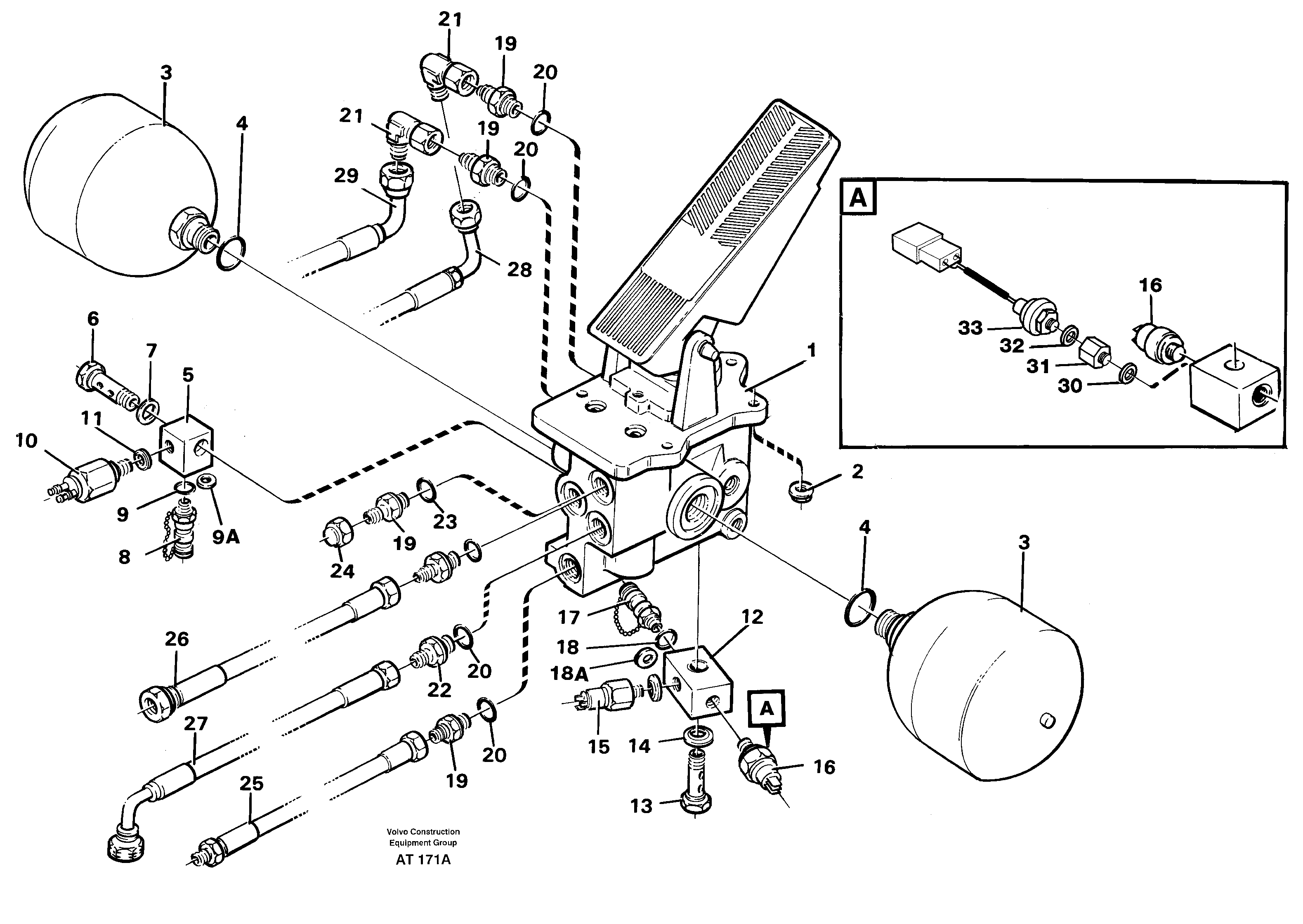 Схема запчастей Volvo L90C - 96236 Foot brake valve with clutches L90C