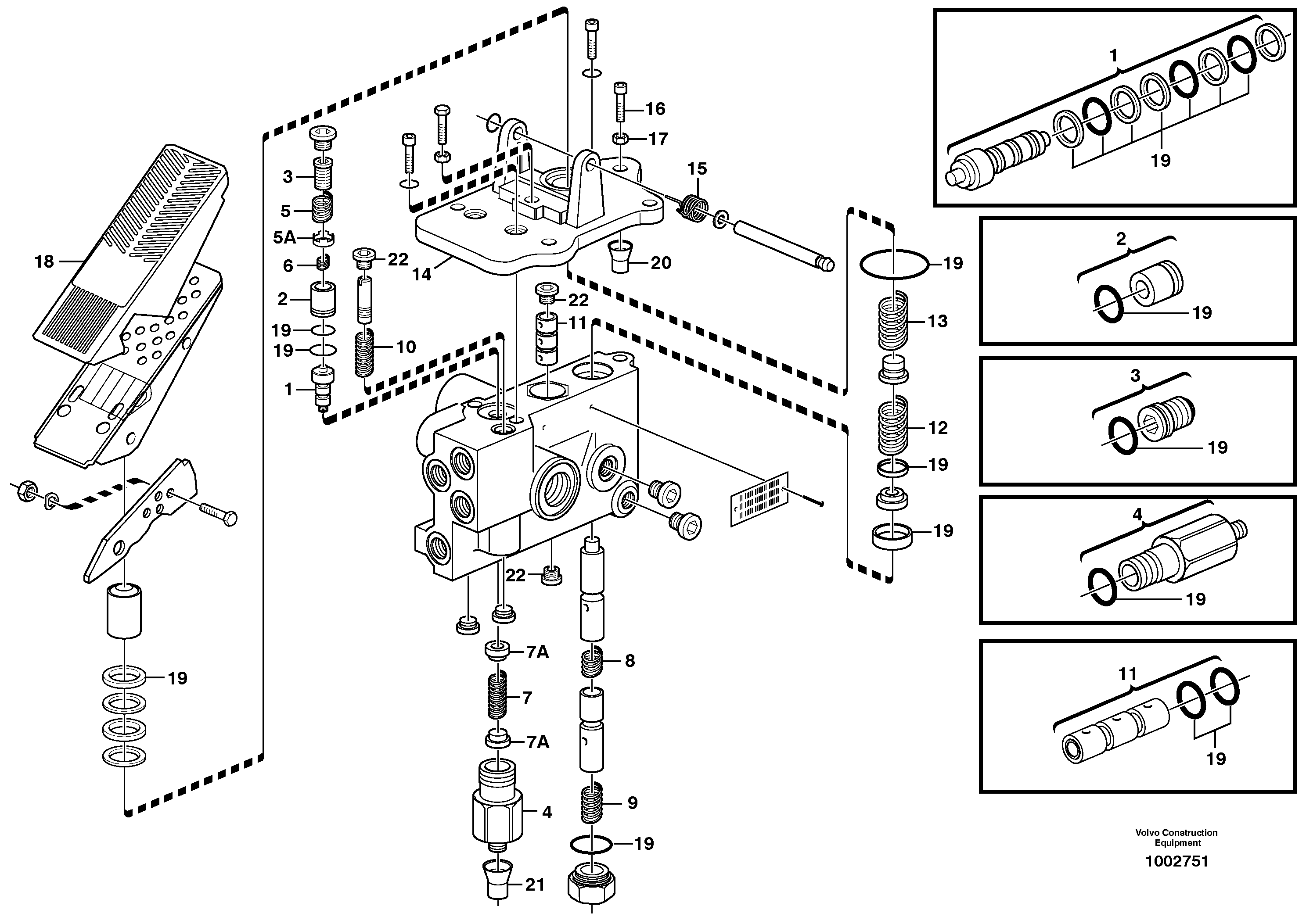 Схема запчастей Volvo L90C - 97779 Footbrake valve L90C