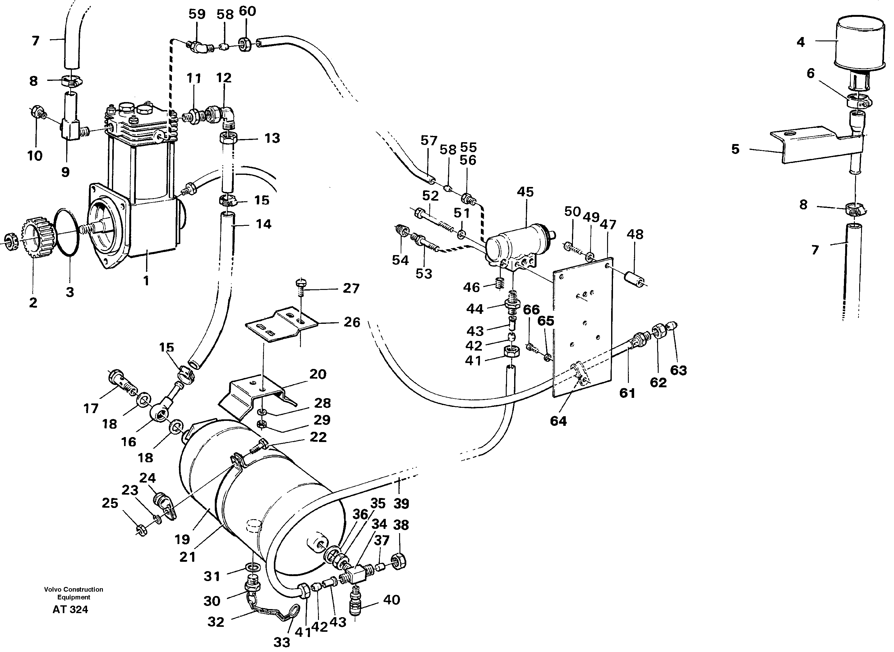 Схема запчастей Volvo L90C - 97845 Compressed air equipment L90C