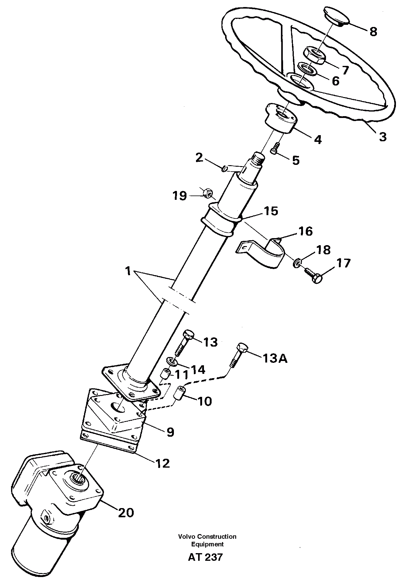 Схема запчастей Volvo L90C - 96619 Steering column, assembly L90C