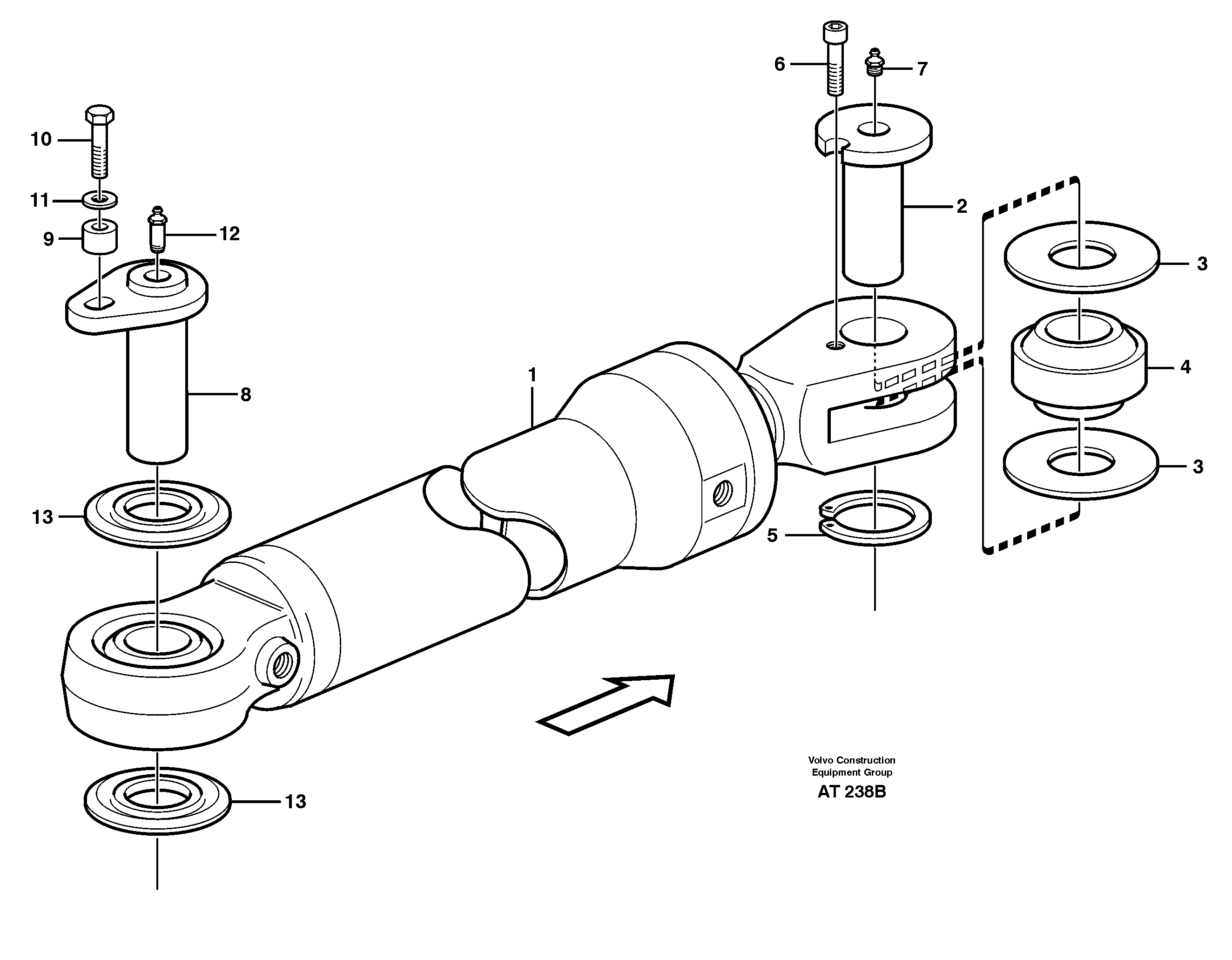 Схема запчастей Volvo L90C - 94740 Hydraulic cylinder, assembly L90C