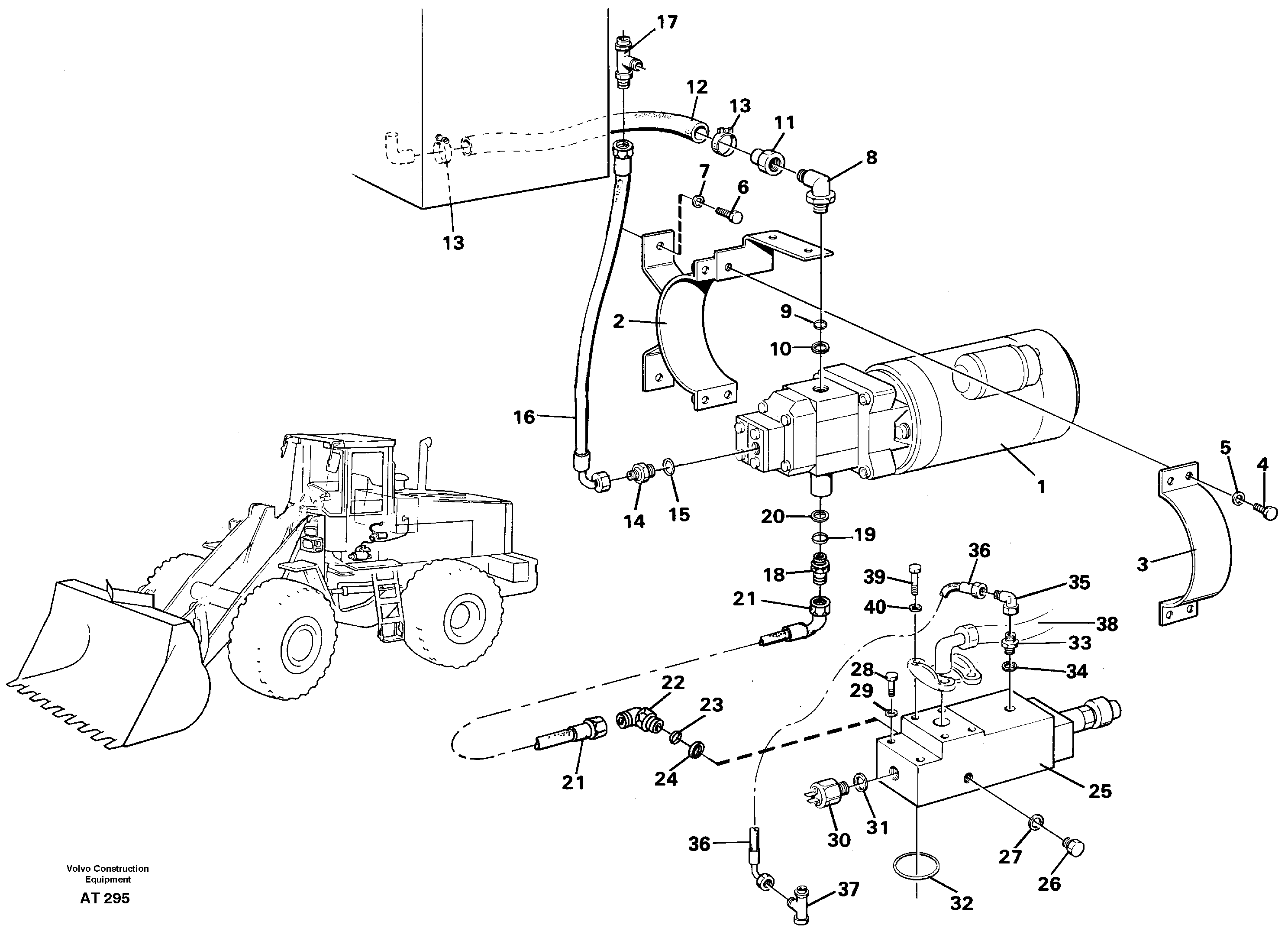 Схема запчастей Volvo L90C - 92624 Secondary steering system L90C