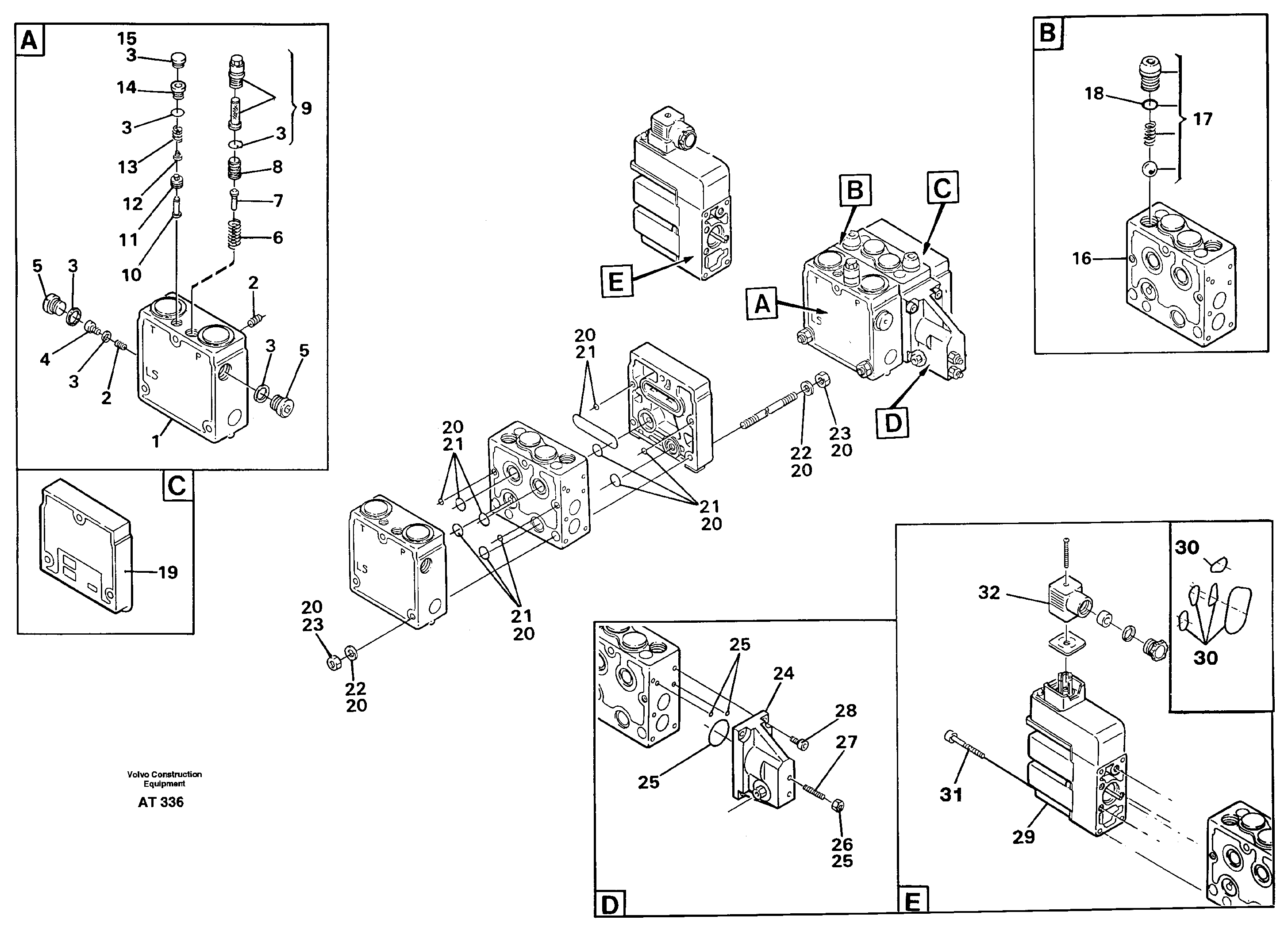 Схема запчастей Volvo L90C - 103434 Valve, circuit body and return valve L90C