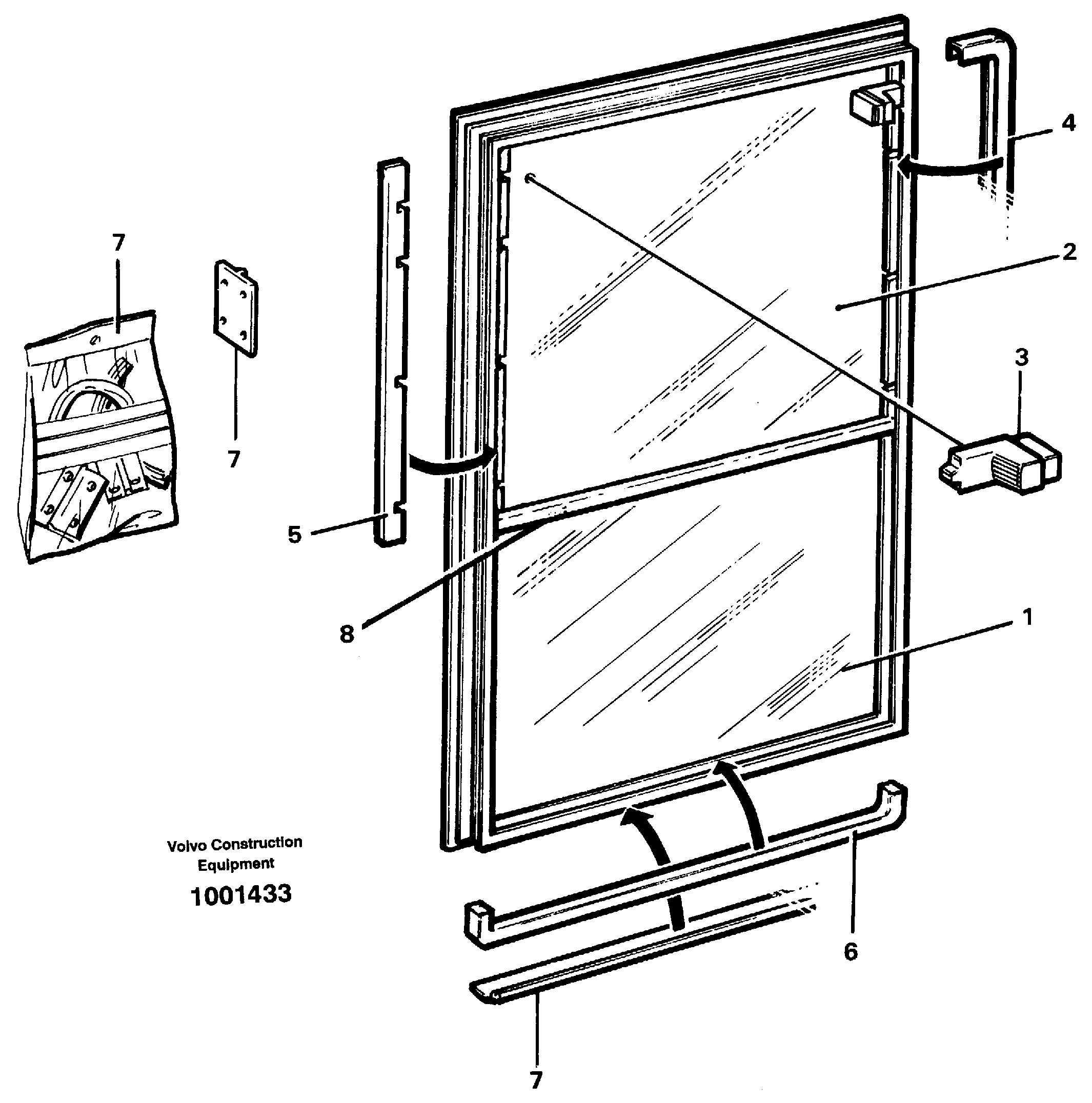 Схема запчастей Volvo L90C - 92915 Sliding window L90C