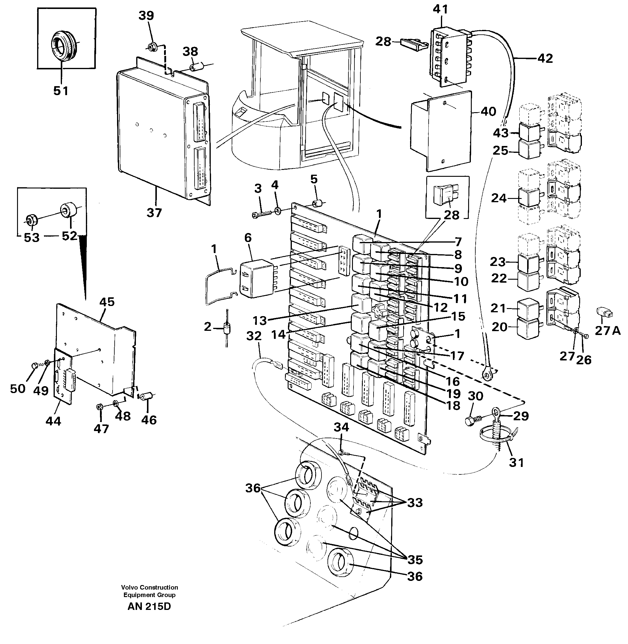 Схема запчастей Volvo L90C - 87894 Electrical distribution box L90C VOLVO BM VOLVO BM L90C SER NO - 14304