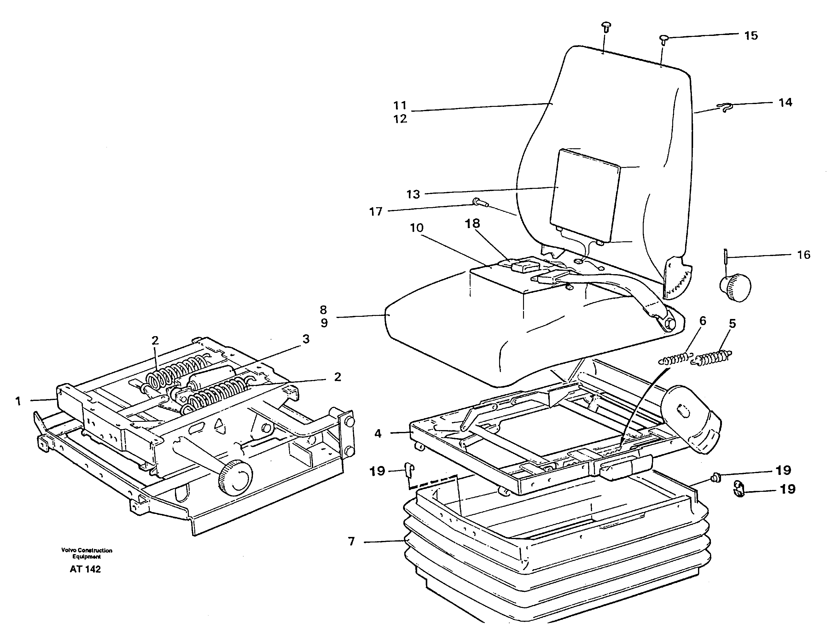 Схема запчастей Volvo L90C - 92695 Operator seat Isri L90C