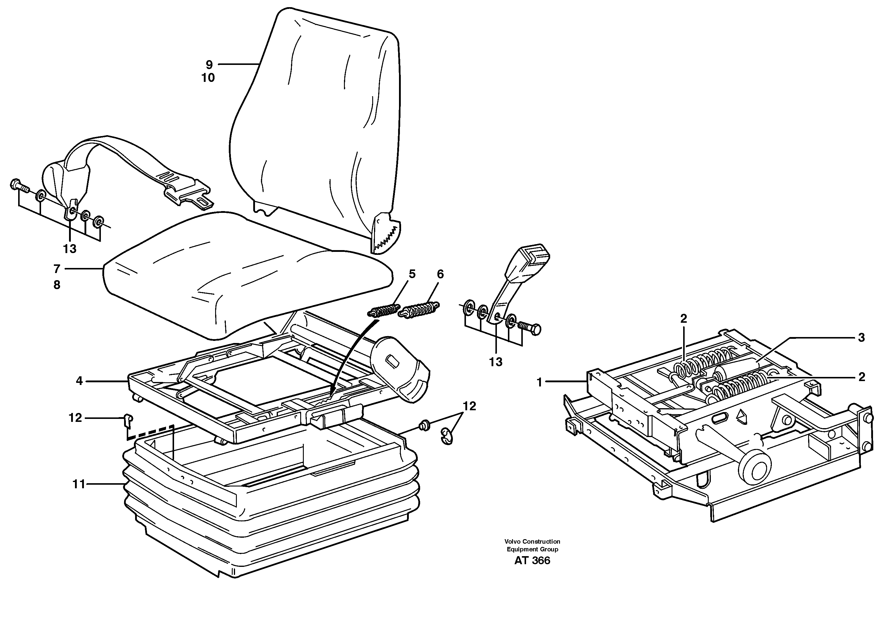 Схема запчастей Volvo L90C - 97777 Operators seat L90C