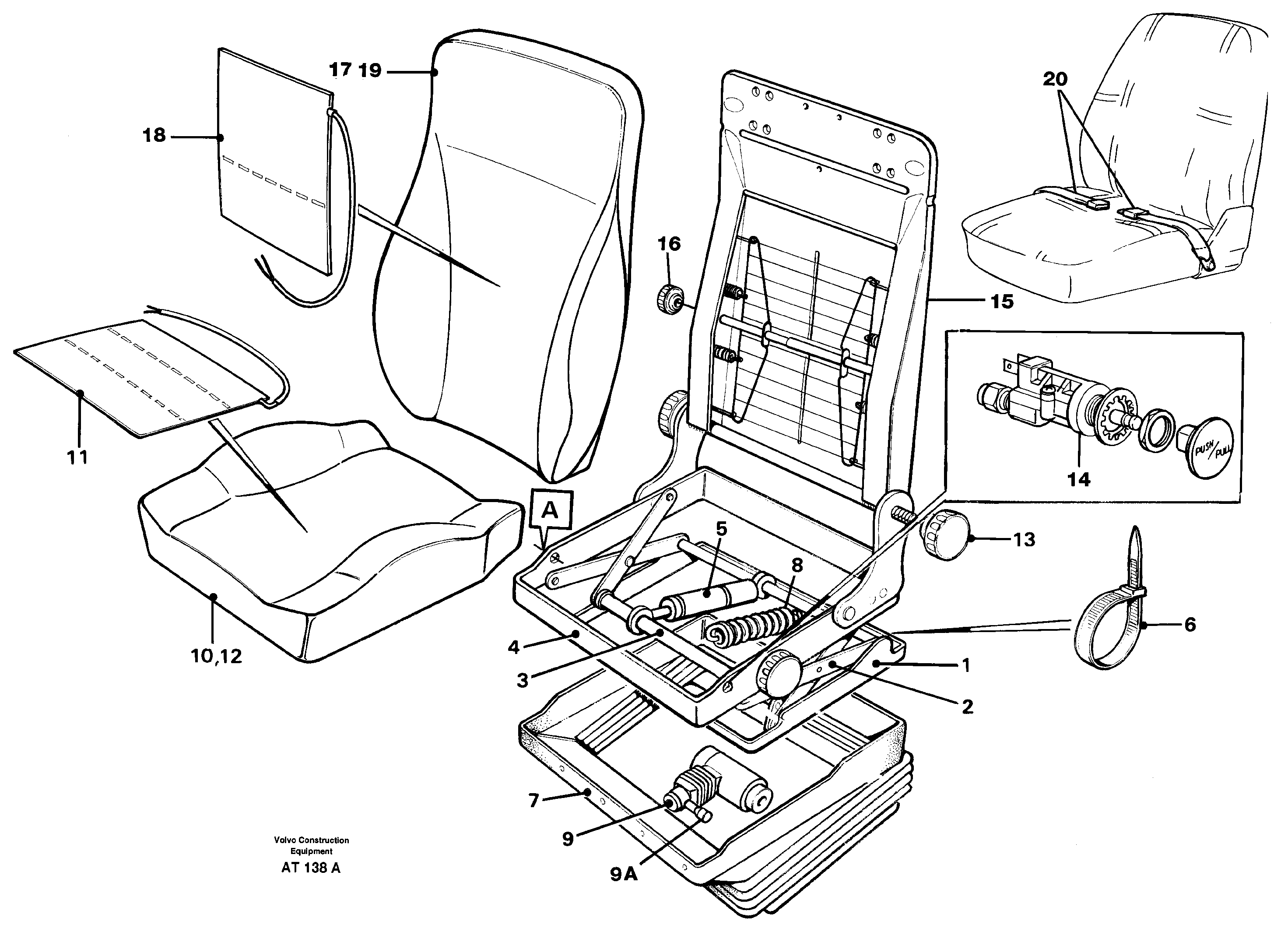 Схема запчастей Volvo L90C - 98457 Drivers seat L90C