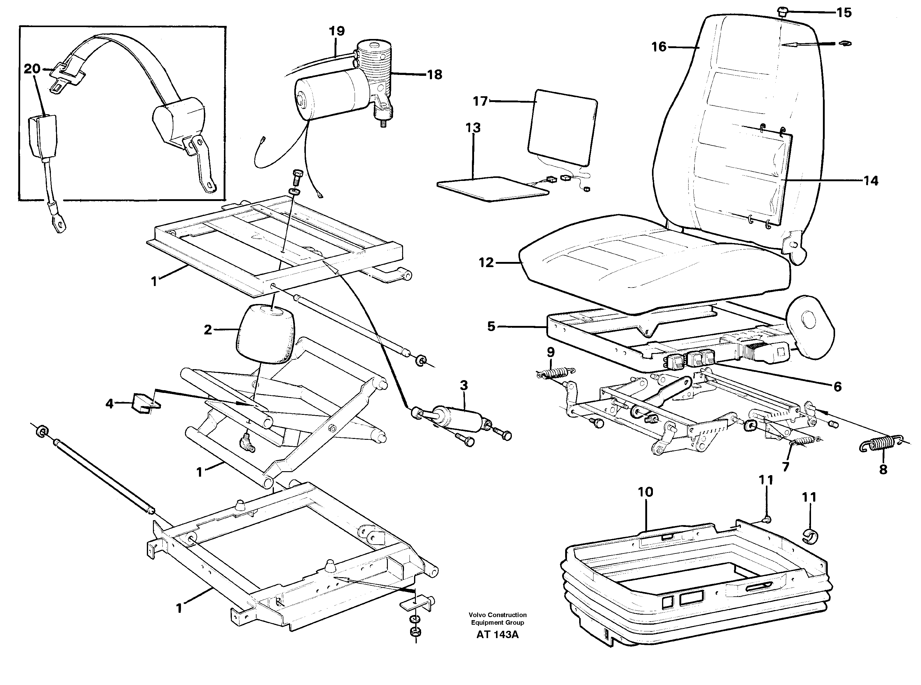 Схема запчастей Volvo L90C - 98464 Drivers seat L90C