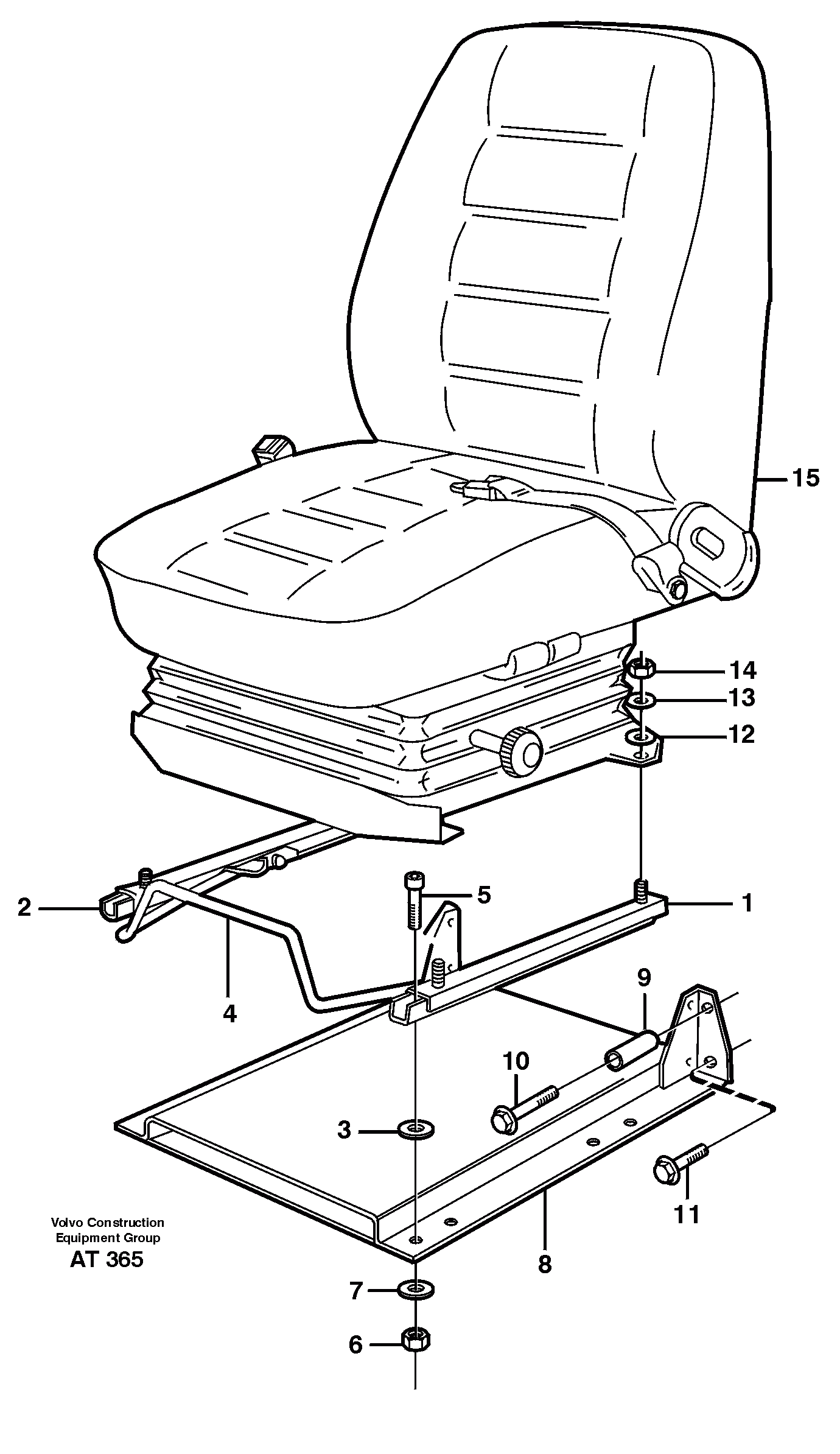 Схема запчастей Volvo L90C - 99711 Operator seat with fitting parts L90C