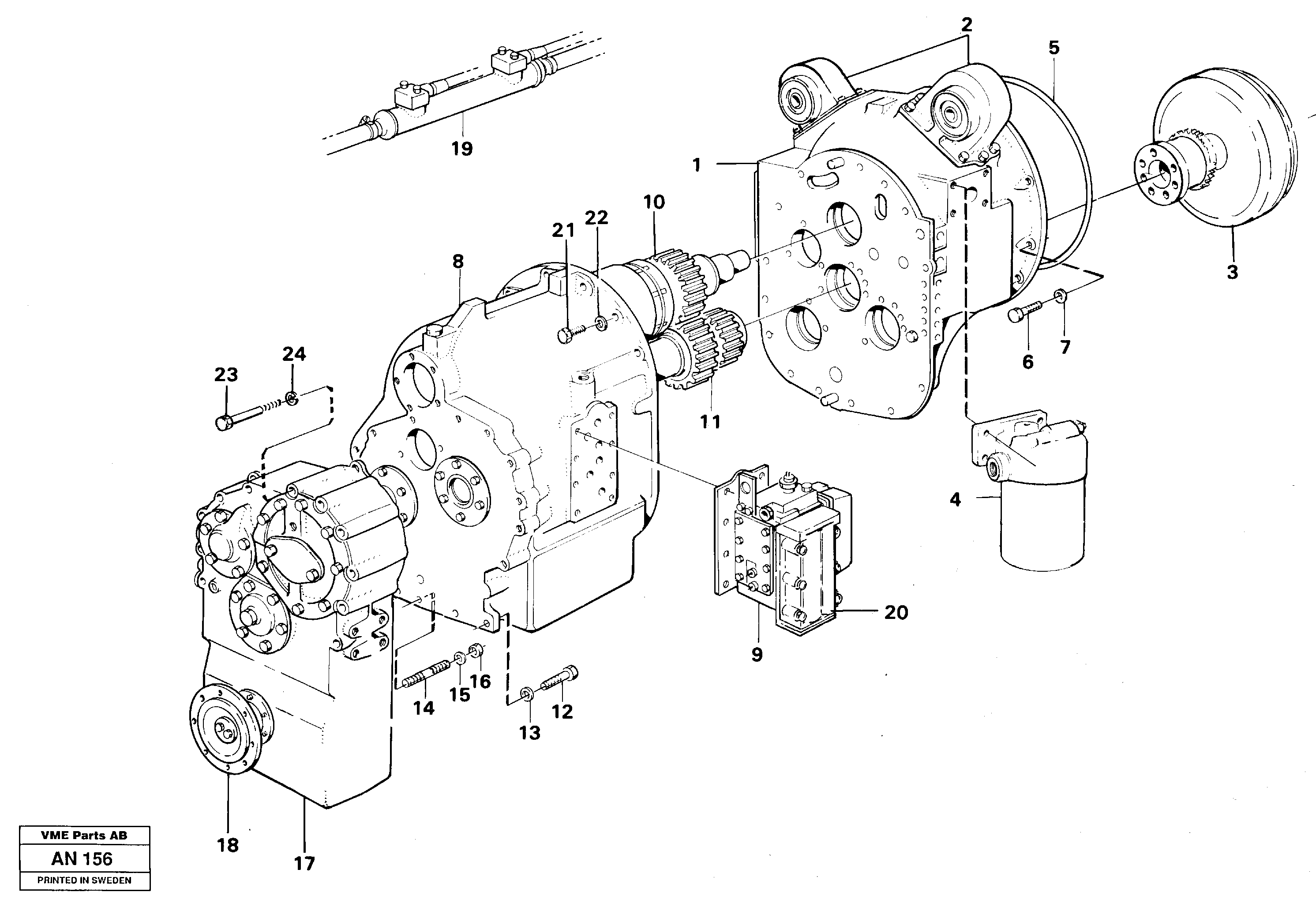 Схема запчастей Volvo L90C - 14567 Hydraulic transmission with fitting parts L90C VOLVO BM VOLVO BM L90C SER NO - 14304