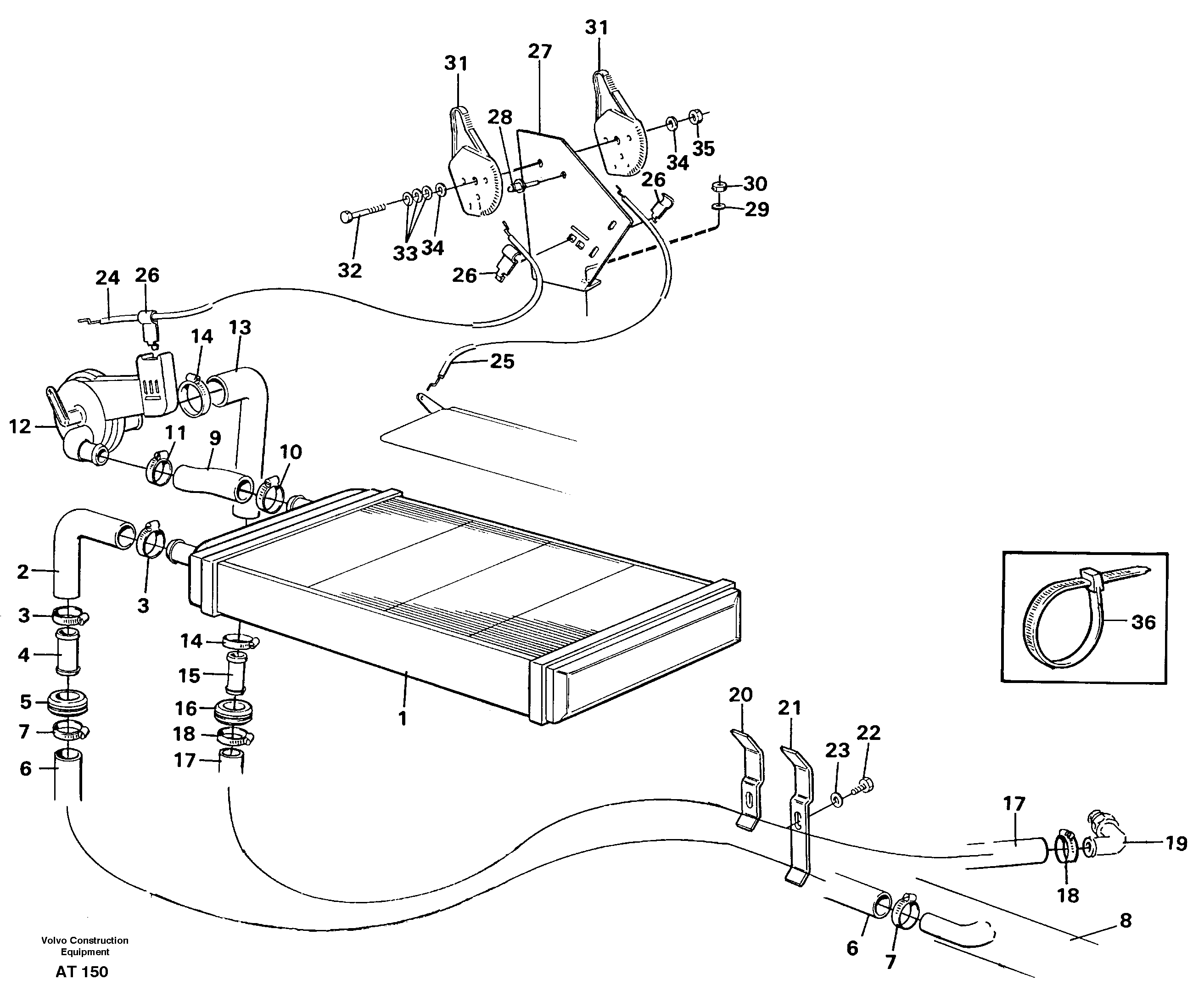 Схема запчастей Volvo L90C - 99002 Radiator and control L90C