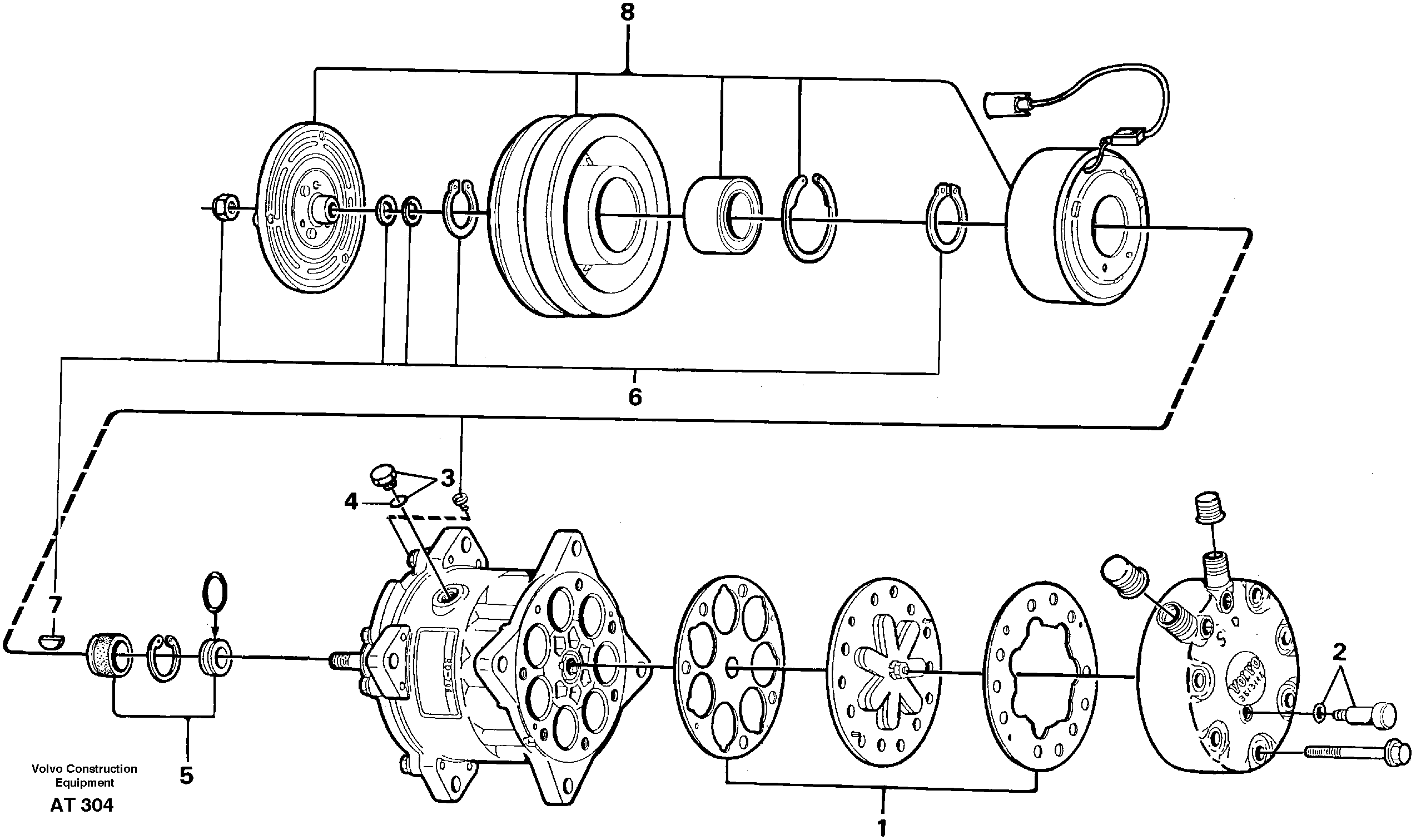 Схема запчастей Volvo L90C - 91640 Compressor L90C