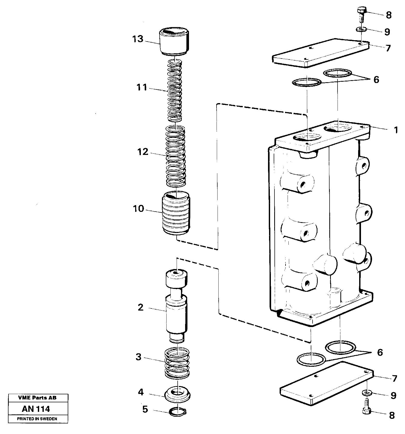 Схема запчастей Volvo L90C - 19423 Valve, circuit body and return valve L90C VOLVO BM VOLVO BM L90C SER NO - 14304