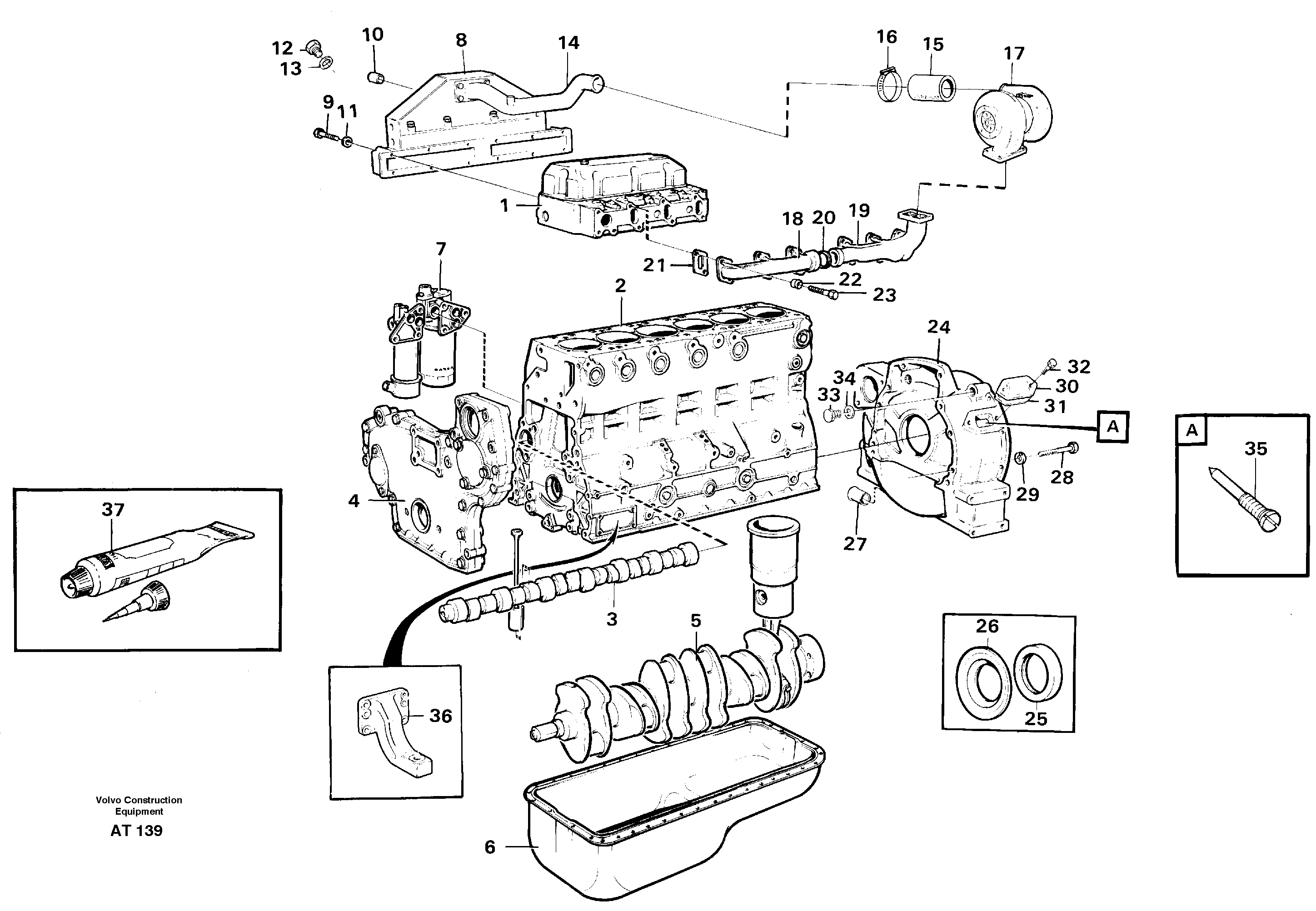 Схема запчастей Volvo L90C - 98782 Engine, assembly L90C