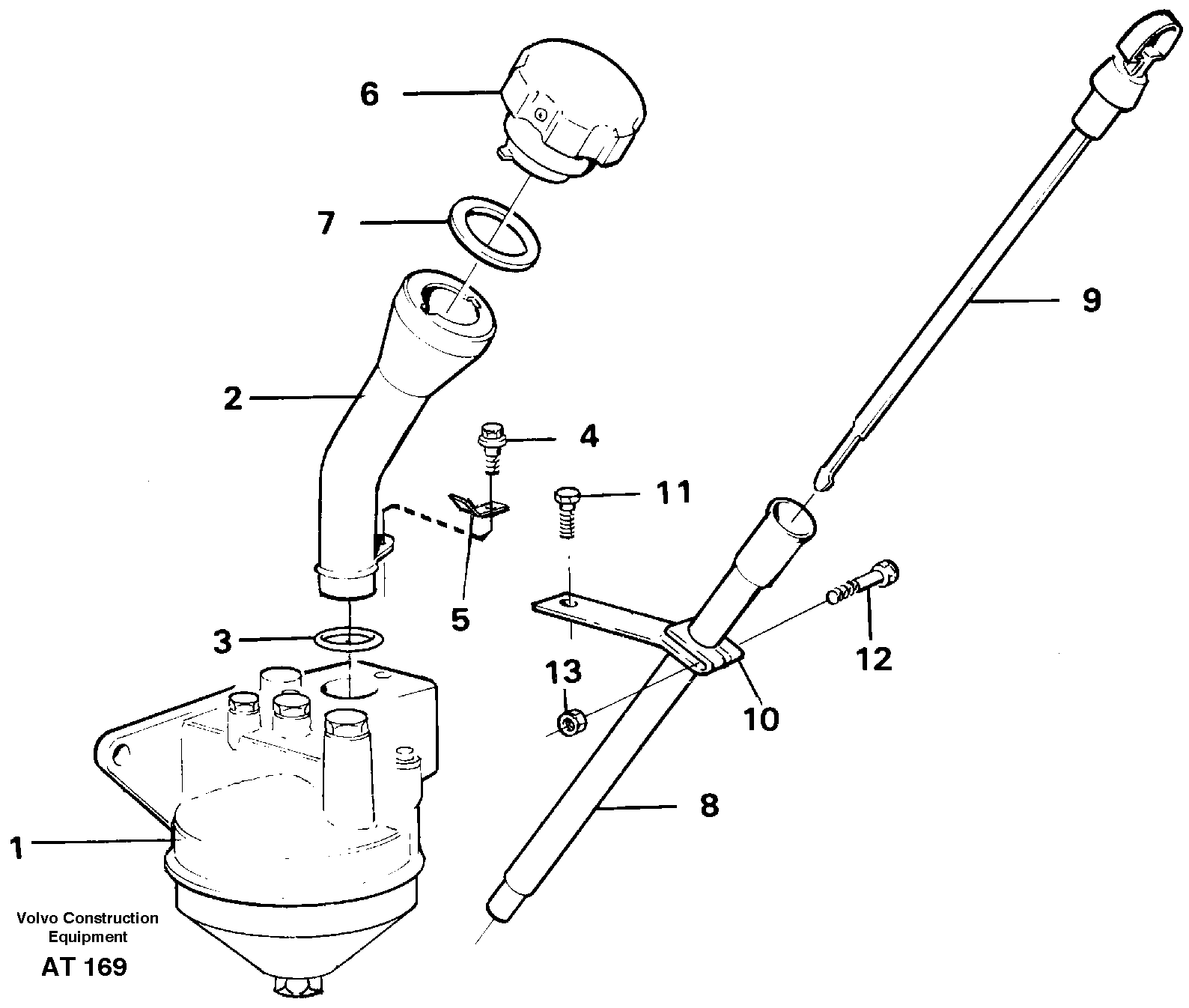 Схема запчастей Volvo L90C - 93824 Oil filler and dipstick L90C