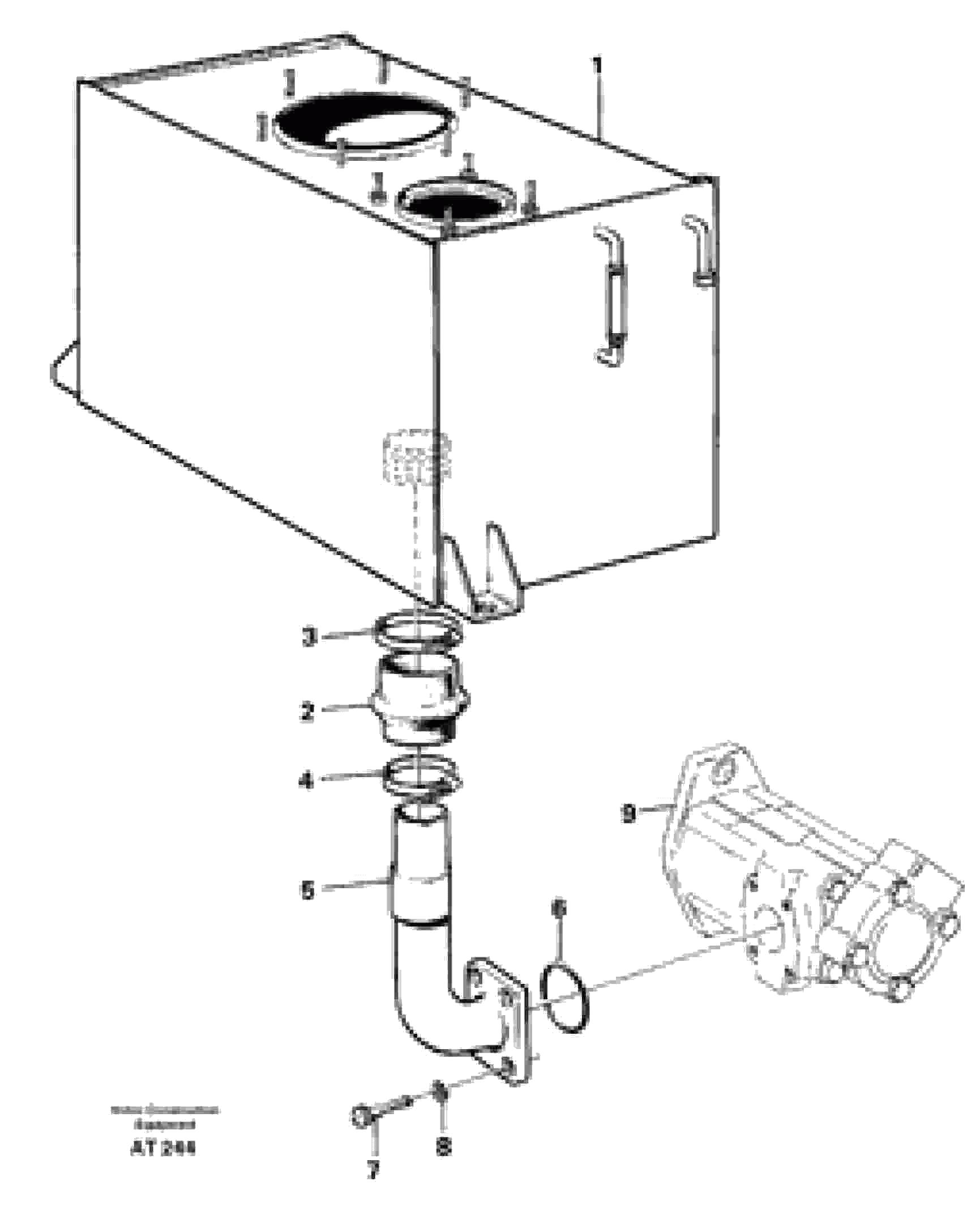 Схема запчастей Volvo L90C - 93806 Hydraulic system: Suction line L90C