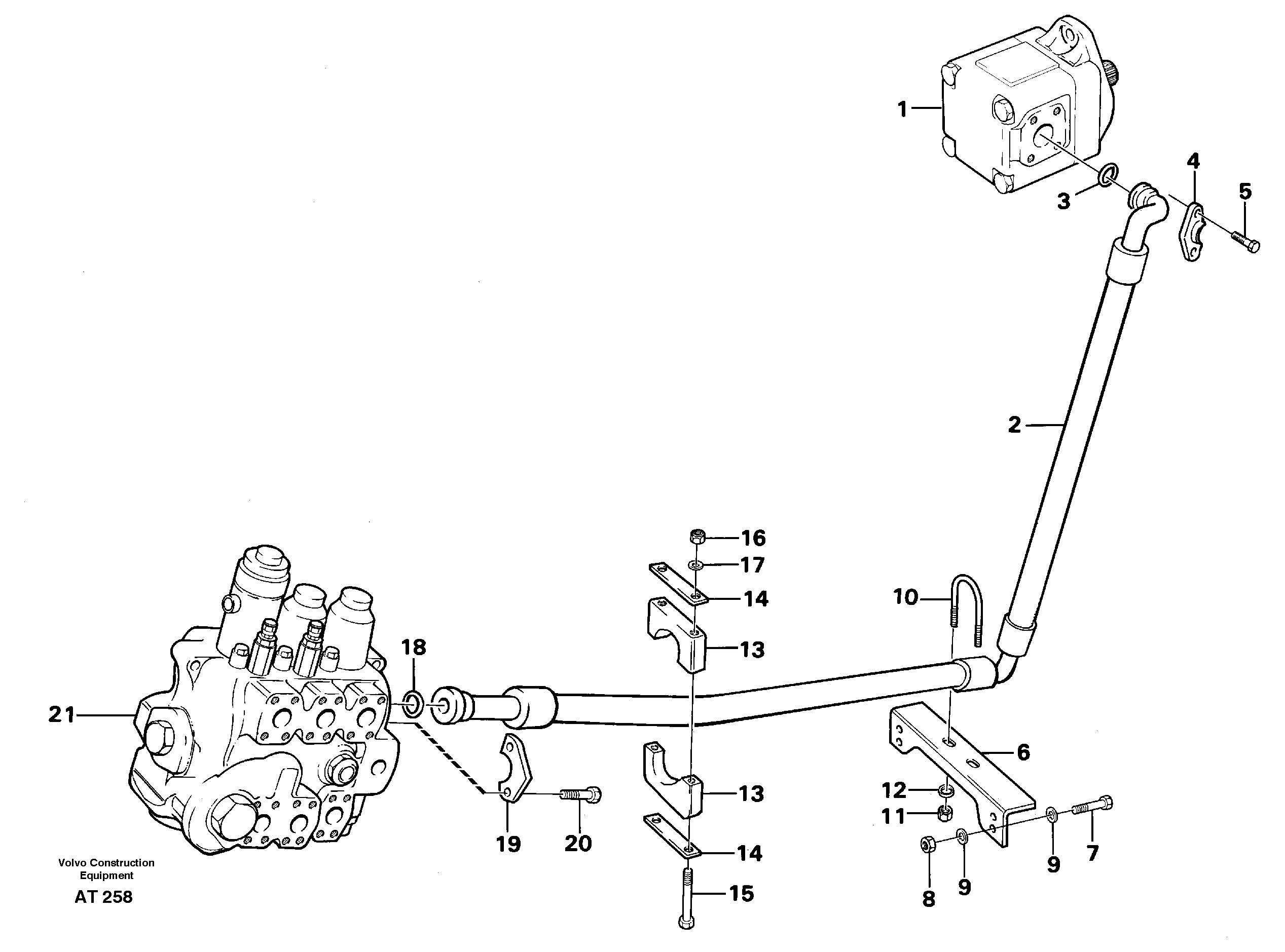 Схема запчастей Volvo L90C - 99318 Hydraulic system: Feed line L90C