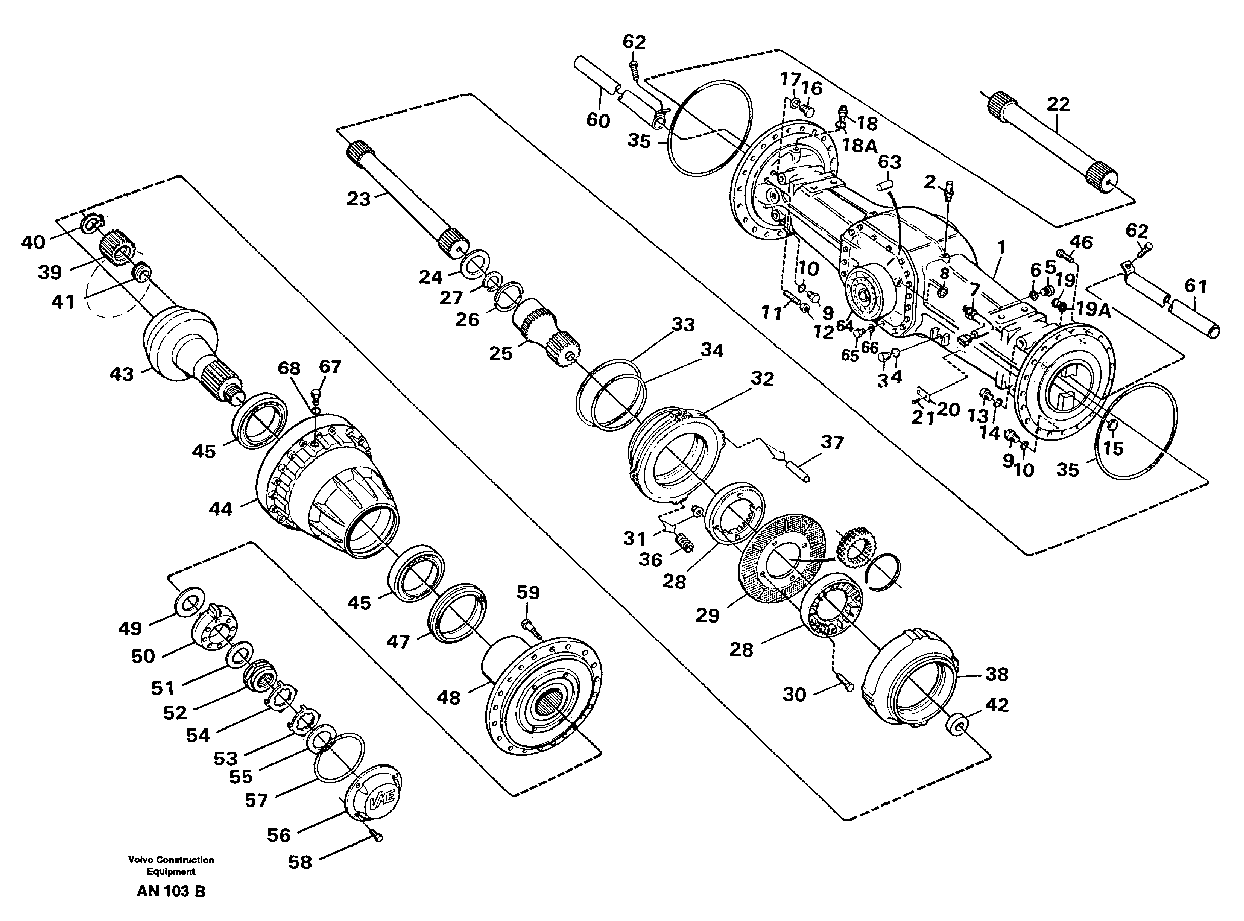 Схема запчастей Volvo L90C - 57053 Planetary axle, rear L90C VOLVO BM VOLVO BM L90C SER NO - 14304