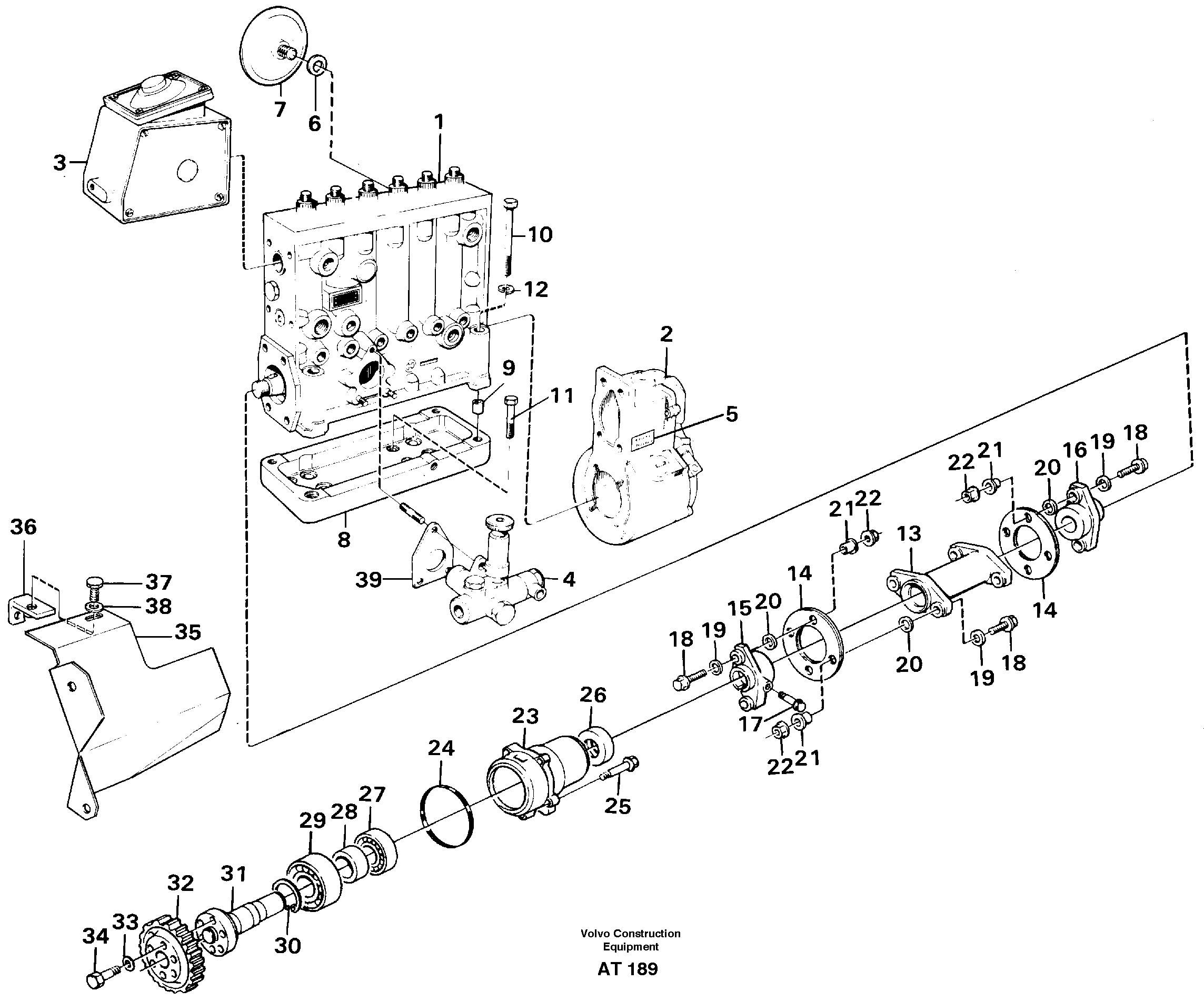 Схема запчастей Volvo L90C - 94747 Injection pump with drive L90C