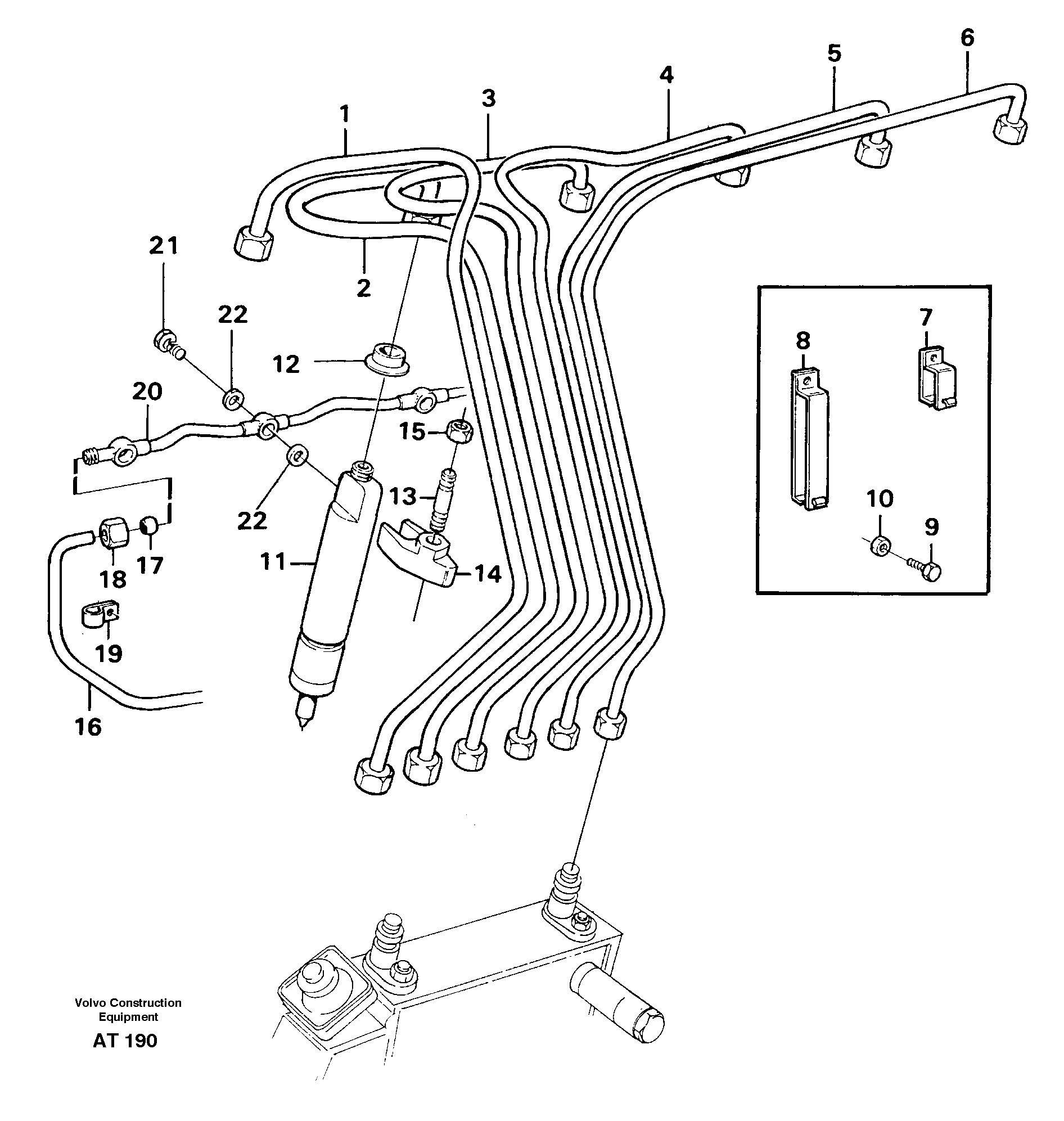 Схема запчастей Volvo L90C - 92425 Fuel lines, injectors L90C