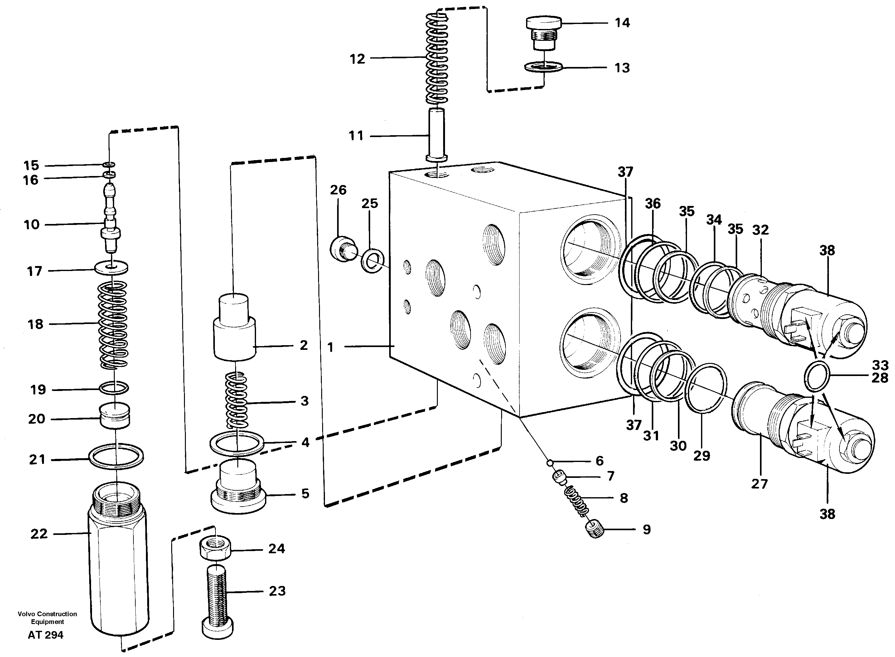 Схема запчастей Volvo L90C - 91639 Valve, circuit body and return valve L90C