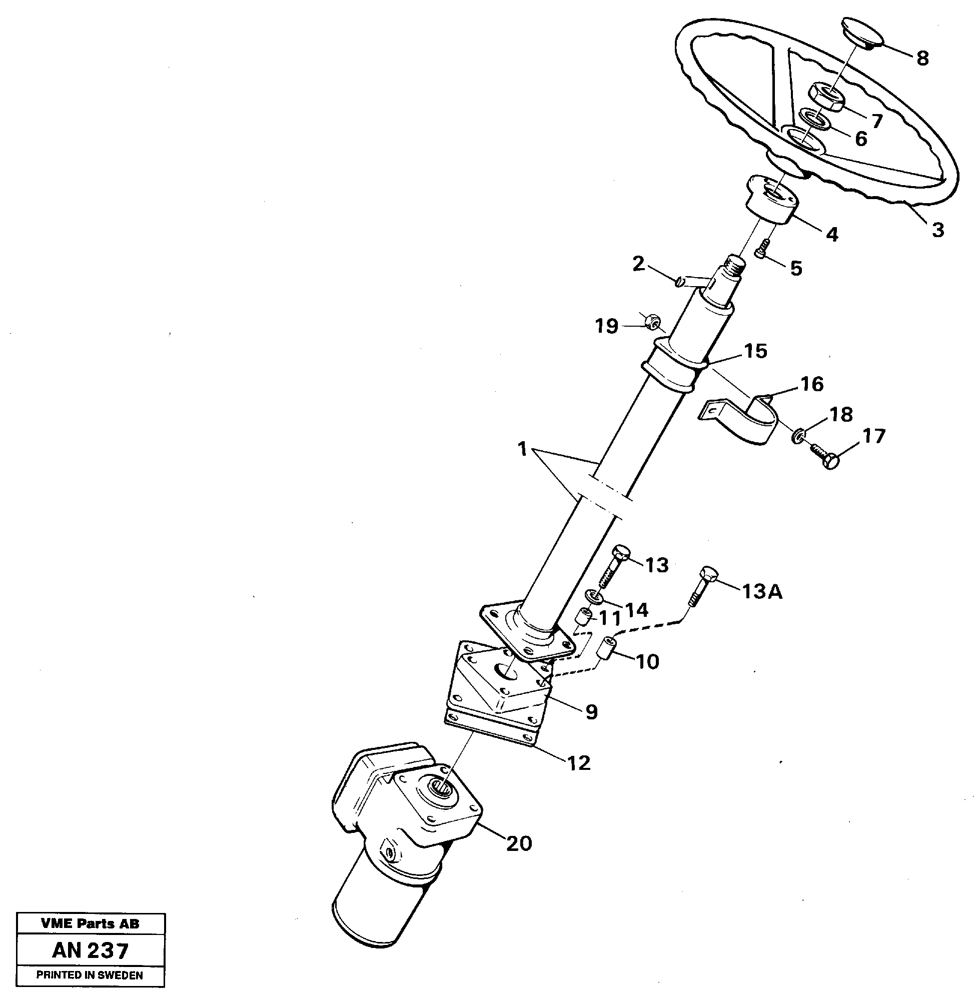 Схема запчастей Volvo L90C - 34781 Steering column assembly L90C VOLVO BM VOLVO BM L90C SER NO - 14304