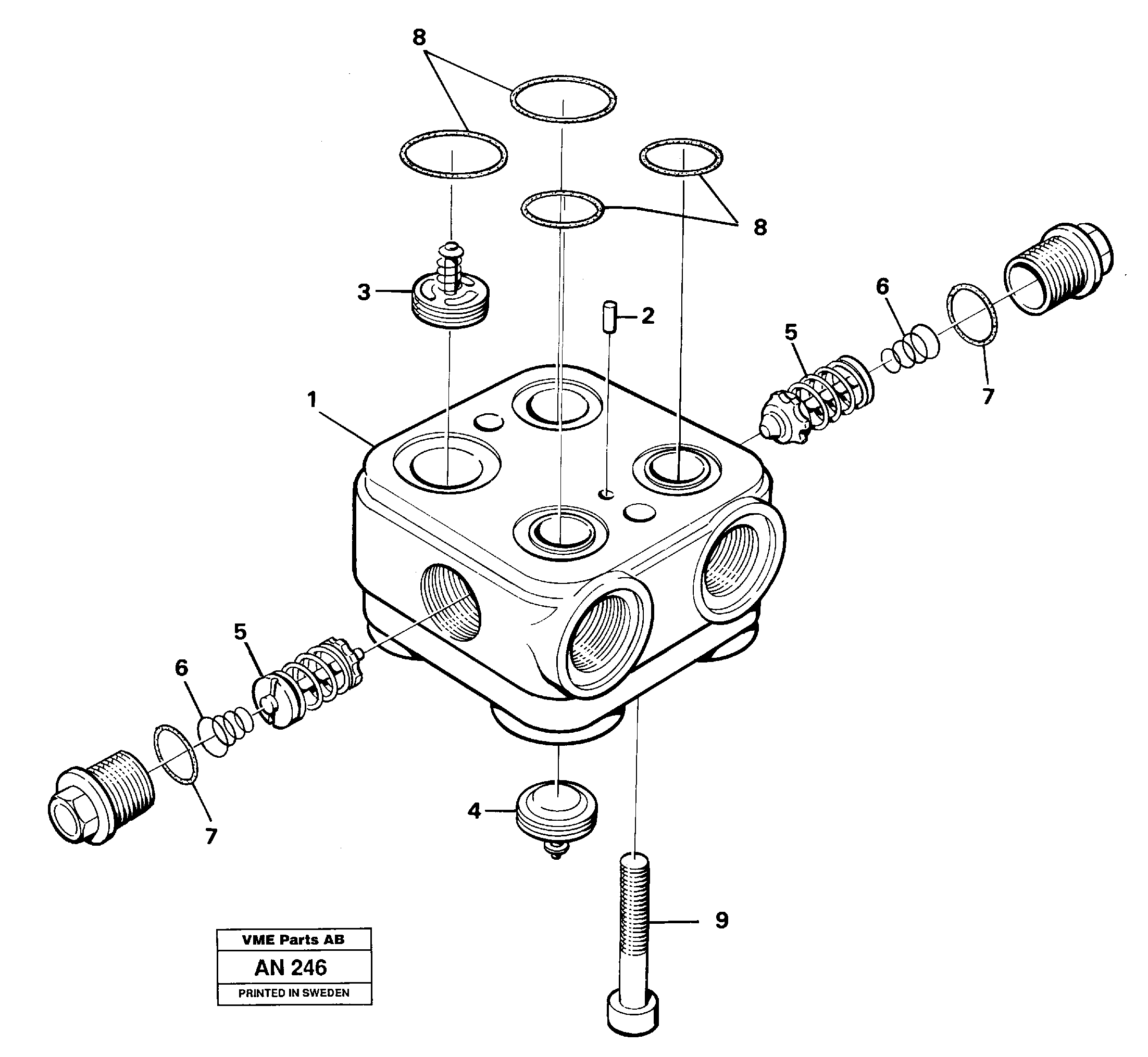 Схема запчастей Volvo L90C - 29703 Valve housing L90C VOLVO BM VOLVO BM L90C SER NO - 14304