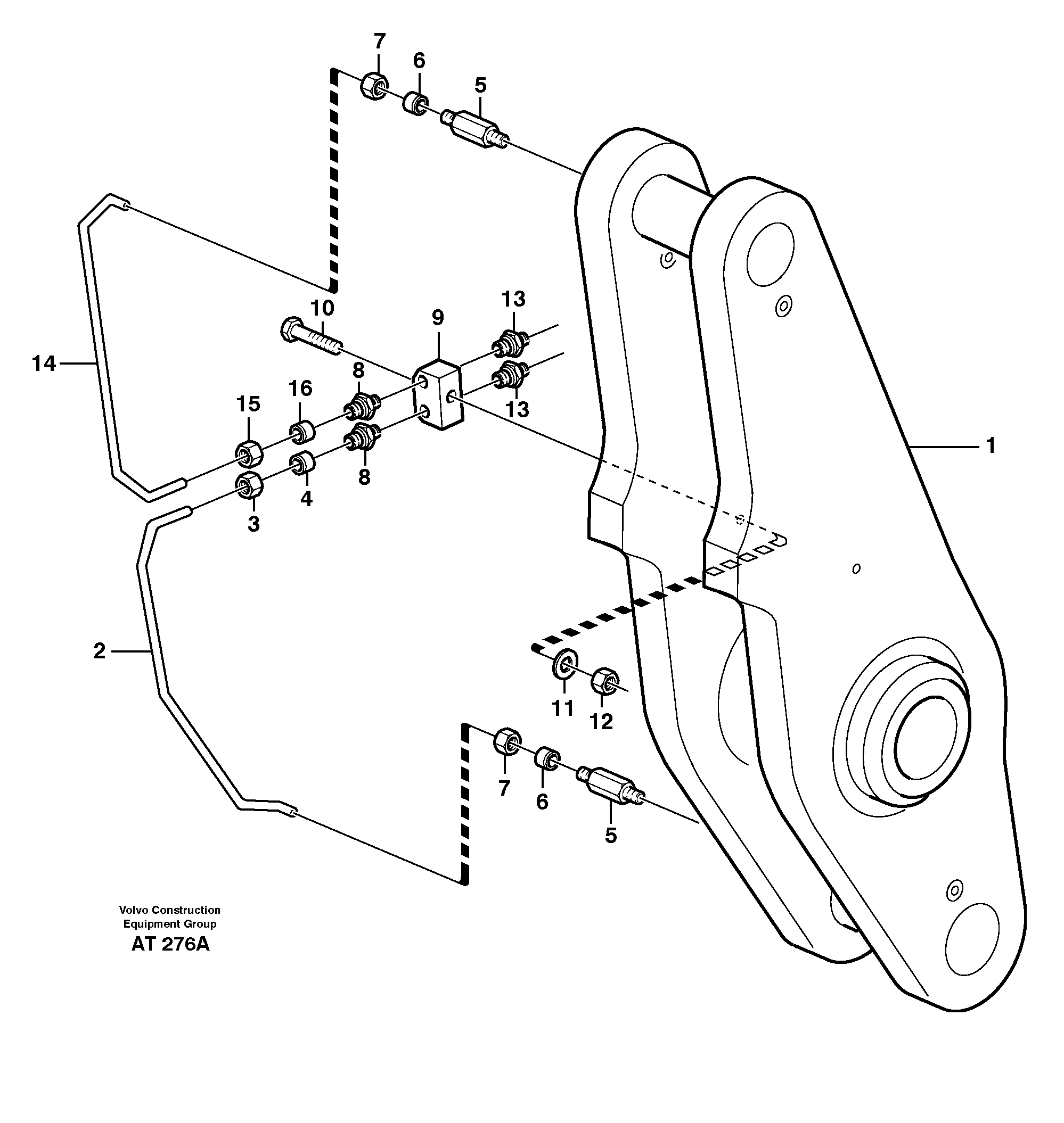 Схема запчастей Volvo L90C - 99698 Extended lubepoints for lift arm system L90C